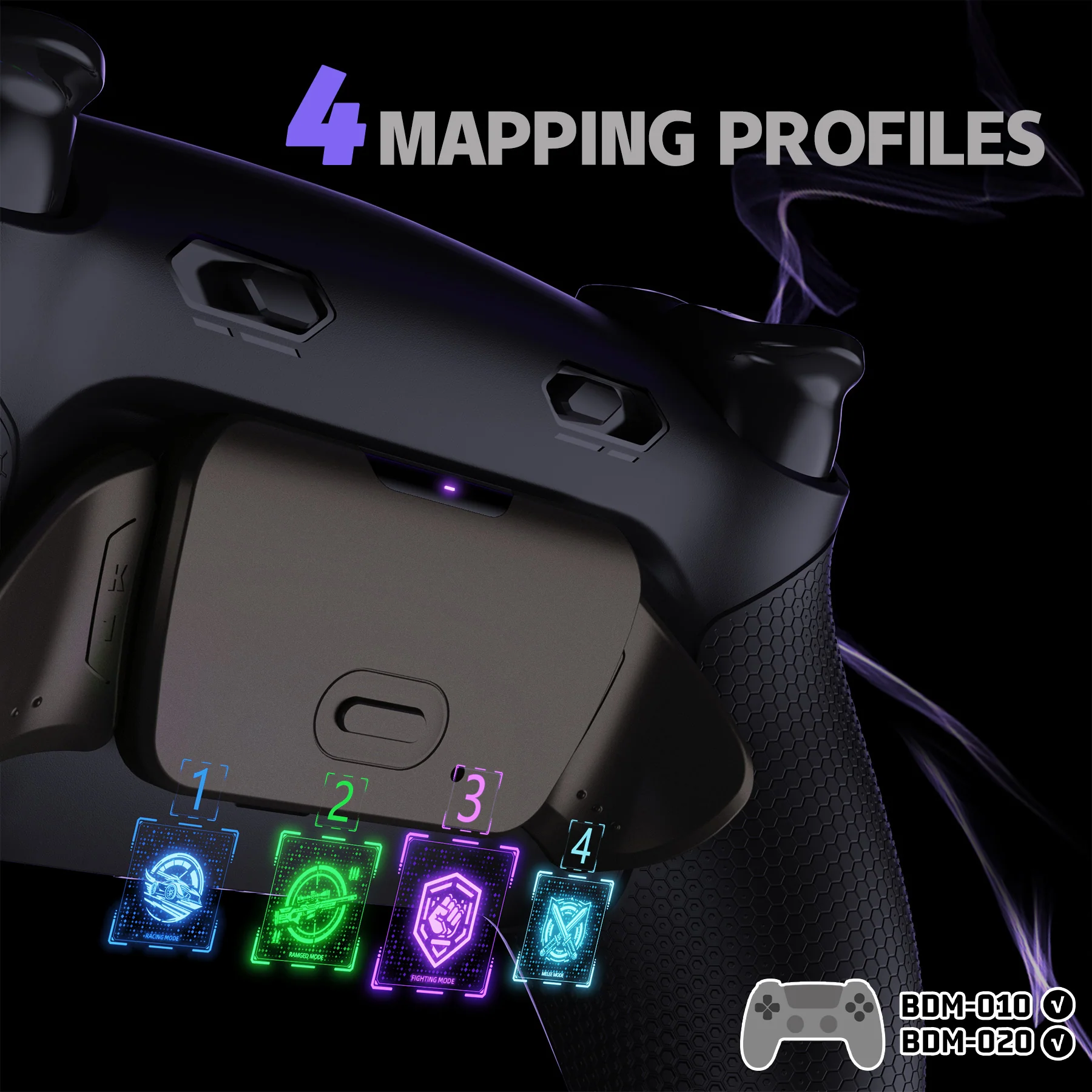 eXtremeRate Real Metal Buttons (RMB) Version RISE Plus MAX Back Paddles Kit with Clicky Trigger Stops & Rubberized Grip for PS5 Controller BDM-010/020 - Black - Image 7