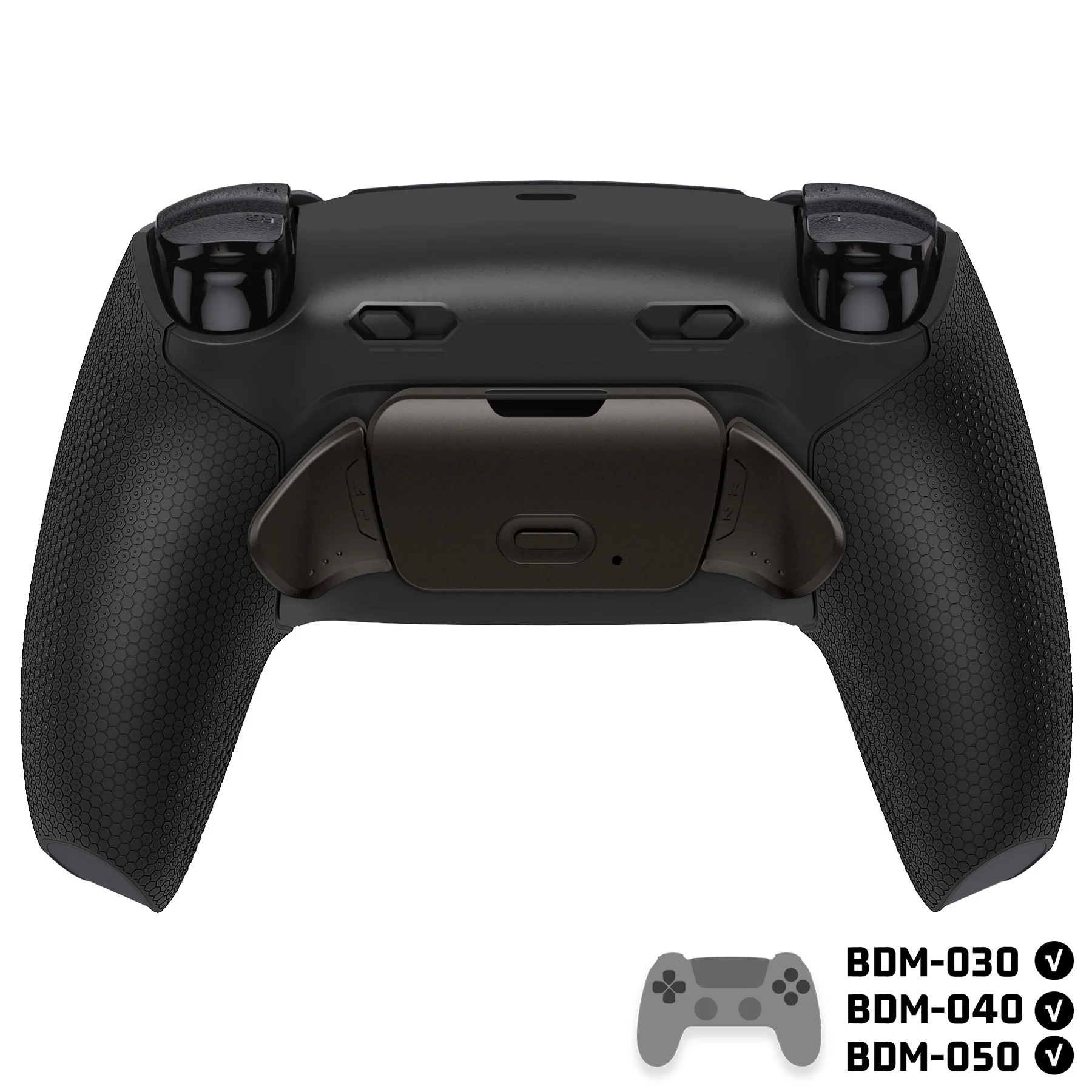 eXtremeRate Real Metal Buttons (RMB) Version RISE Plus MAX Back Paddles Kit with Clicky Trigger Stops & Rubberized Grip for PS5 Controller BDM-030/040/050 - Black - Image 4