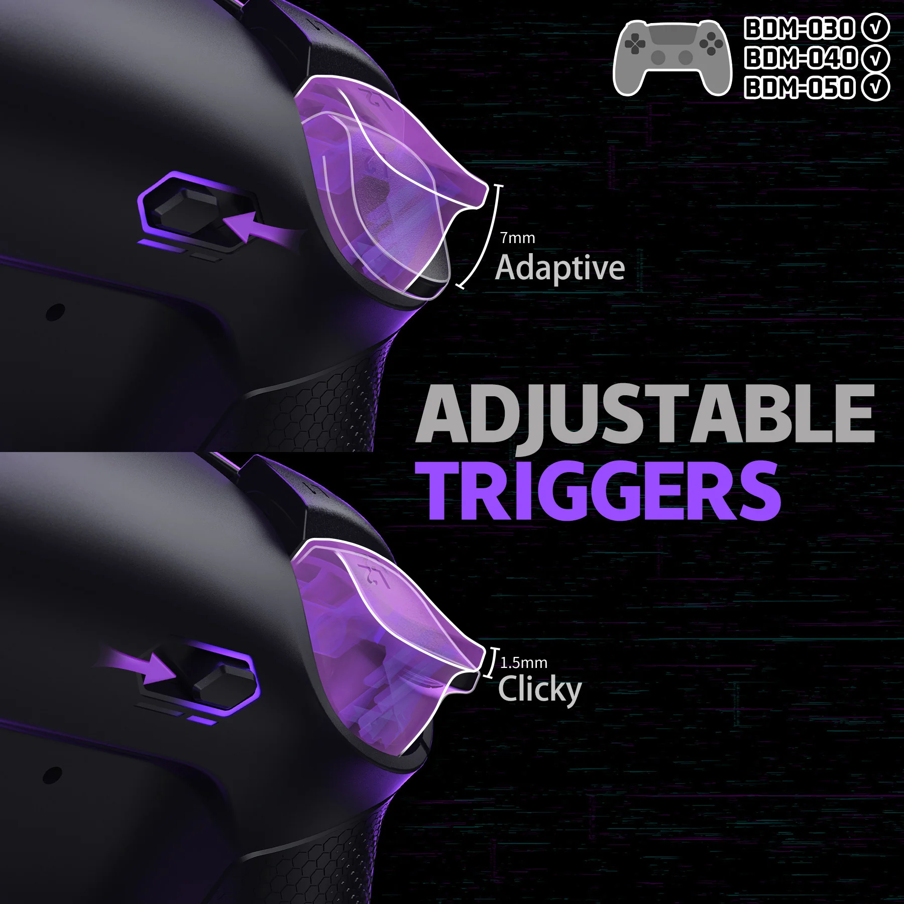 eXtremeRate Real Metal Buttons (RMB) Version RISE Plus MAX Back Paddles Kit with Clicky Trigger Stops & Rubberized Grip for PS5 Controller BDM-030/040/050 - Black - Image 6