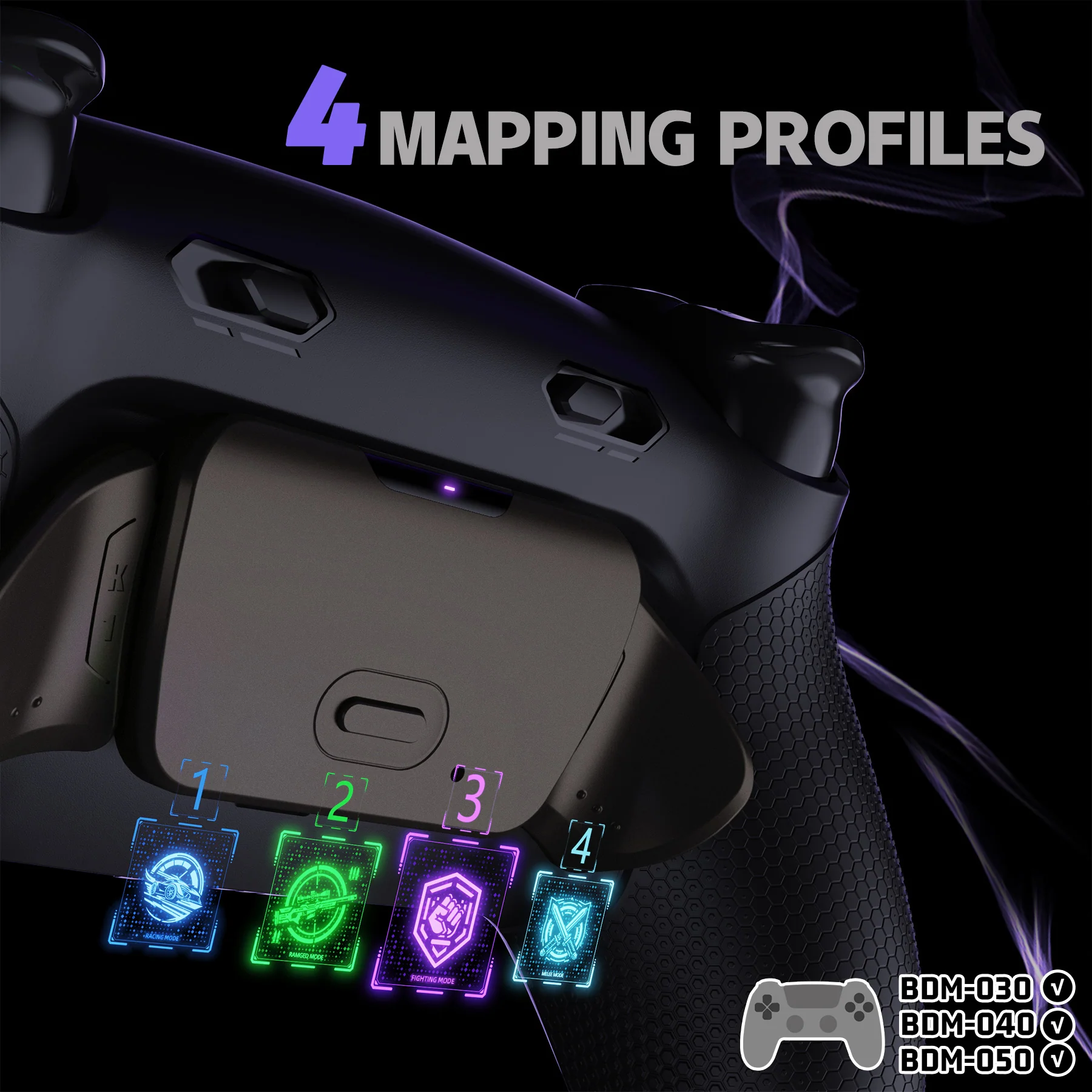 eXtremeRate Real Metal Buttons (RMB) Version RISE Plus MAX Back Paddles Kit with Clicky Trigger Stops & Rubberized Grip for PS5 Controller BDM-030/040/050 - Black - Image 7