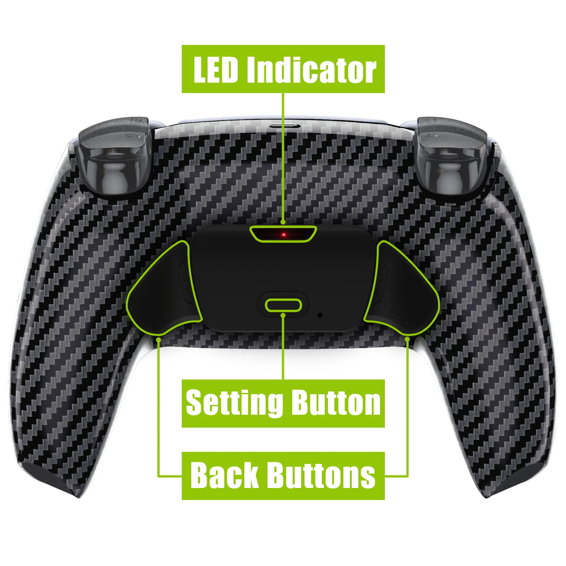 eXtremeRate Remappable RISE V3 Remap Kit for PS5 Controller BDM-030/040/050 - Graphite Carbon Fiber - Image 4