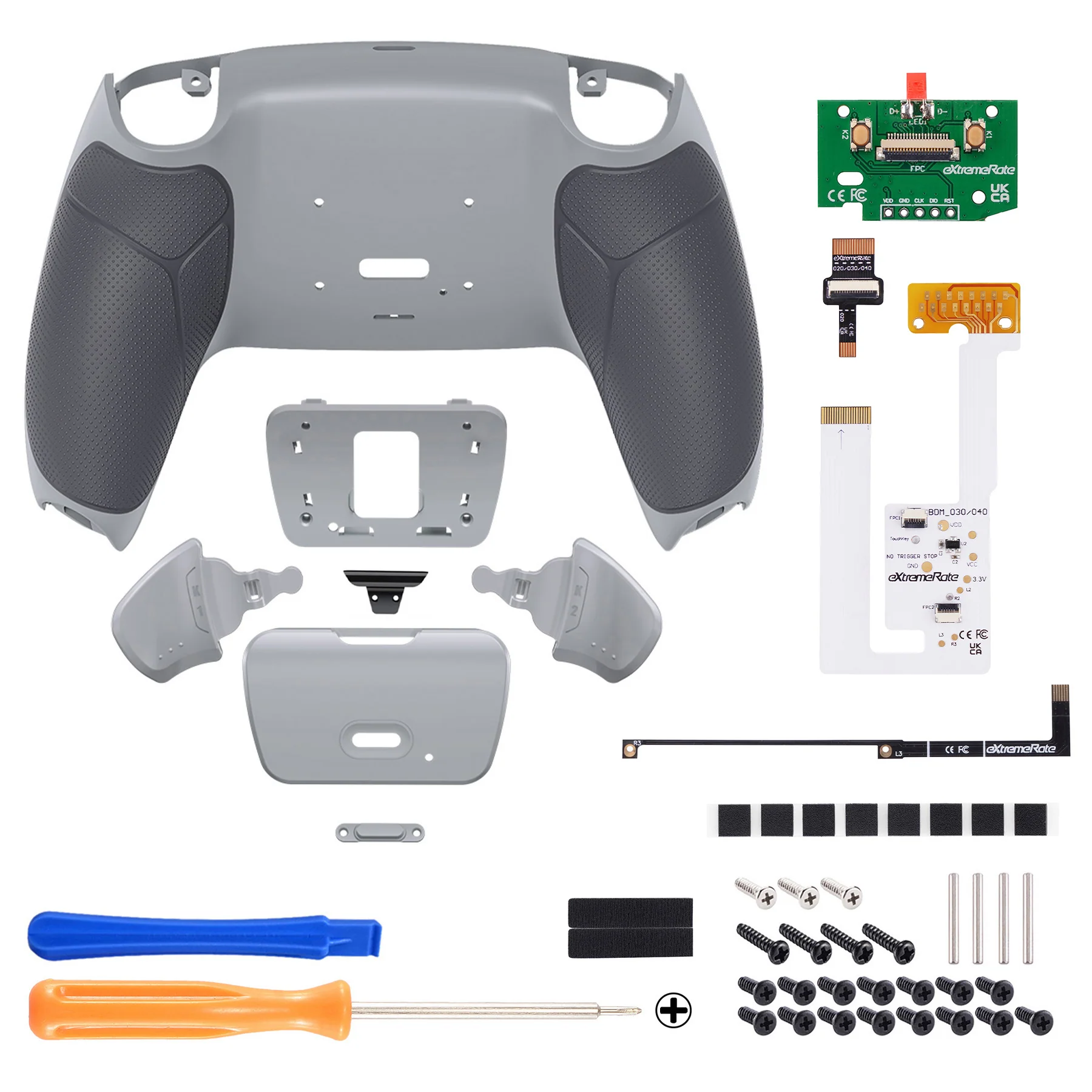 eXtremeRate Remappable RISE V3 Remap Kit for PS5 Controller BDM-030/040/050 - Rubberized Classic Gray - Image 2