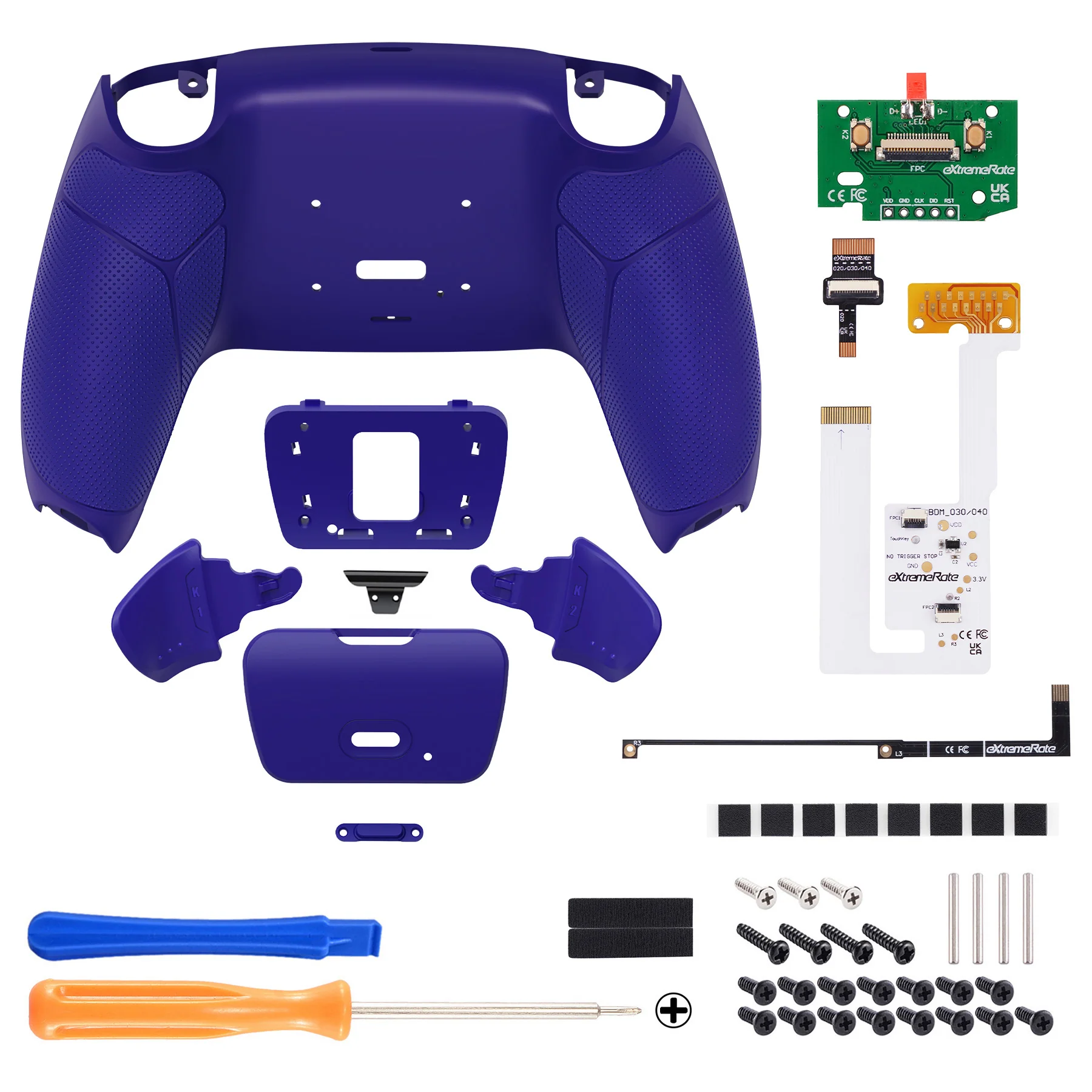 eXtremeRate Remappable RISE V3 Remap Kit for PS5 Controller BDM-030/040/050 - Rubberized Cobalt Blue - Image 2