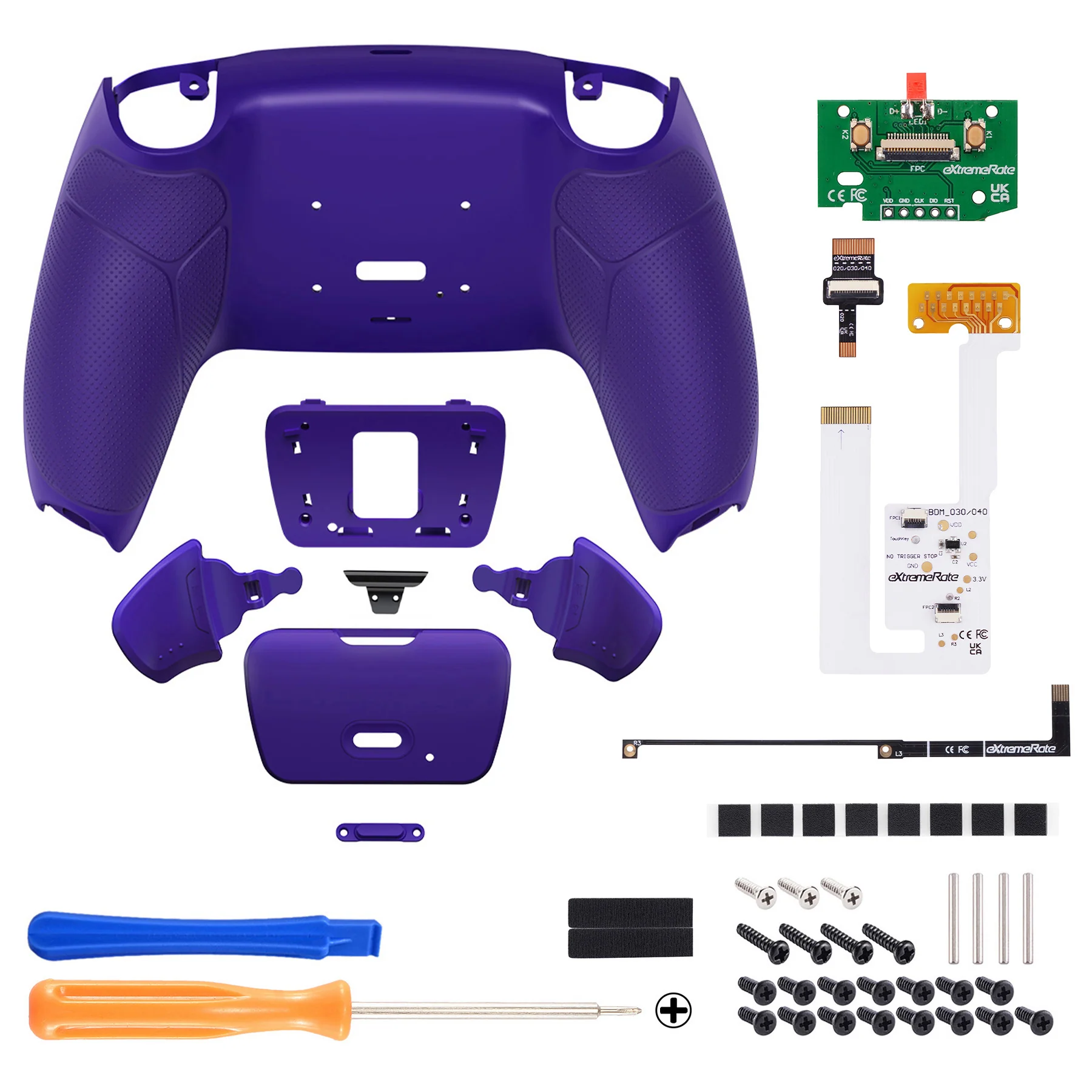 eXtremeRate Remappable RISE V3 Remap Kit for PS5 Controller BDM-030/040/050 - Rubberized Galactic Purple - Image 2