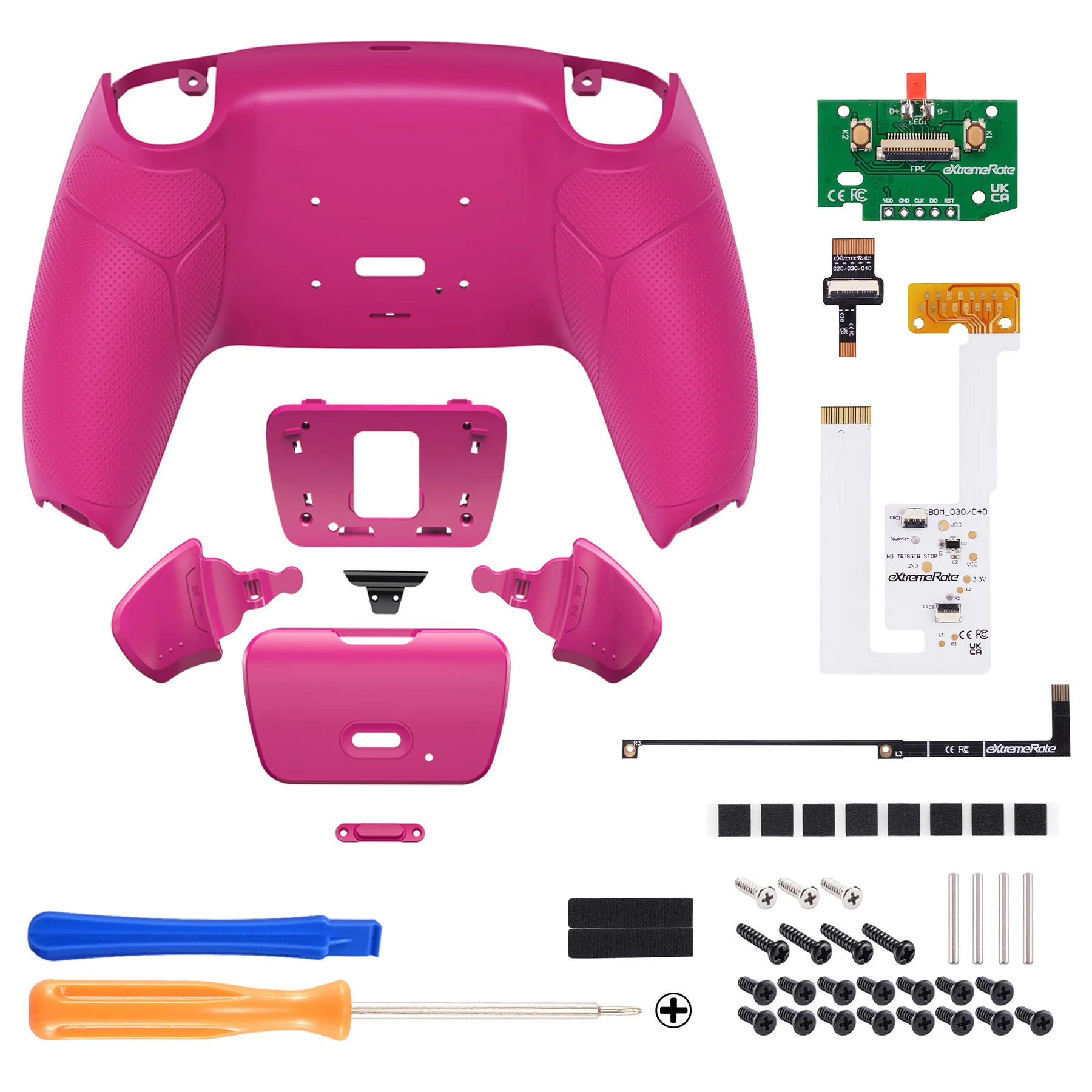 eXtremeRate Remappable RISE V3 Remap Kit for PS5 Controller BDM-030/040/050 - Rubberized Nova Pink - Image 2