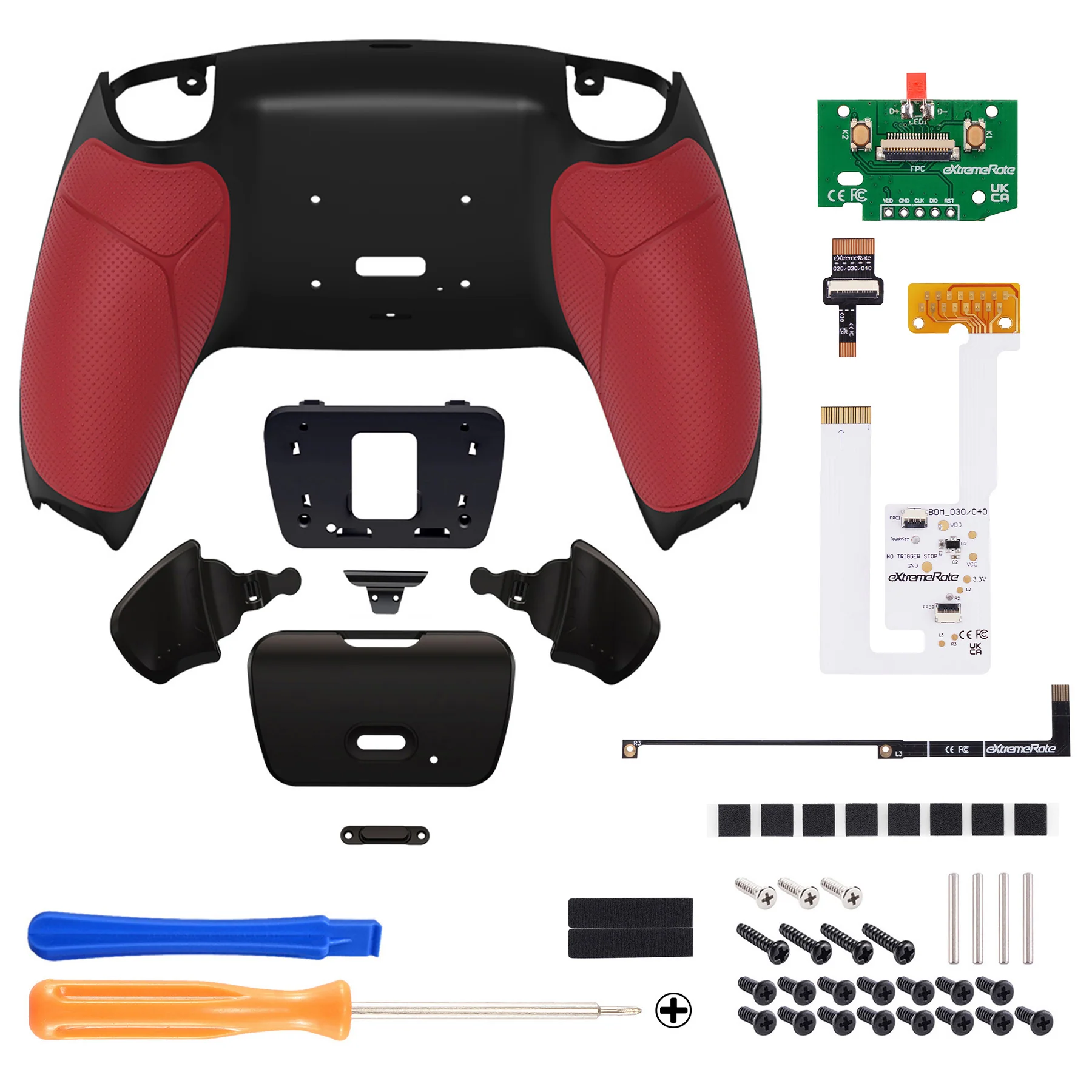 eXtremeRate Remappable RISE V3 Remap Kit for PS5 Controller BDM-030/040/050 - Rubberized Red - Image 2