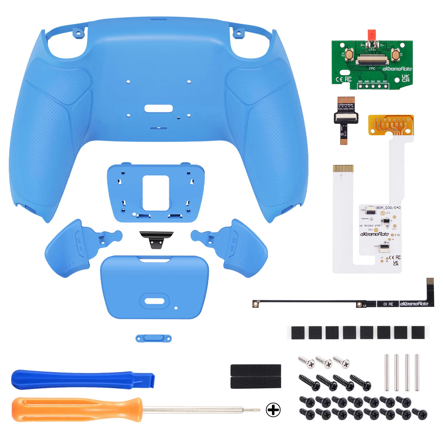 eXtremeRate Remappable RISE V3 Remap Kit for PS5 Controller BDM-030/040/050 - Rubberized Starlight Blue - Image 2