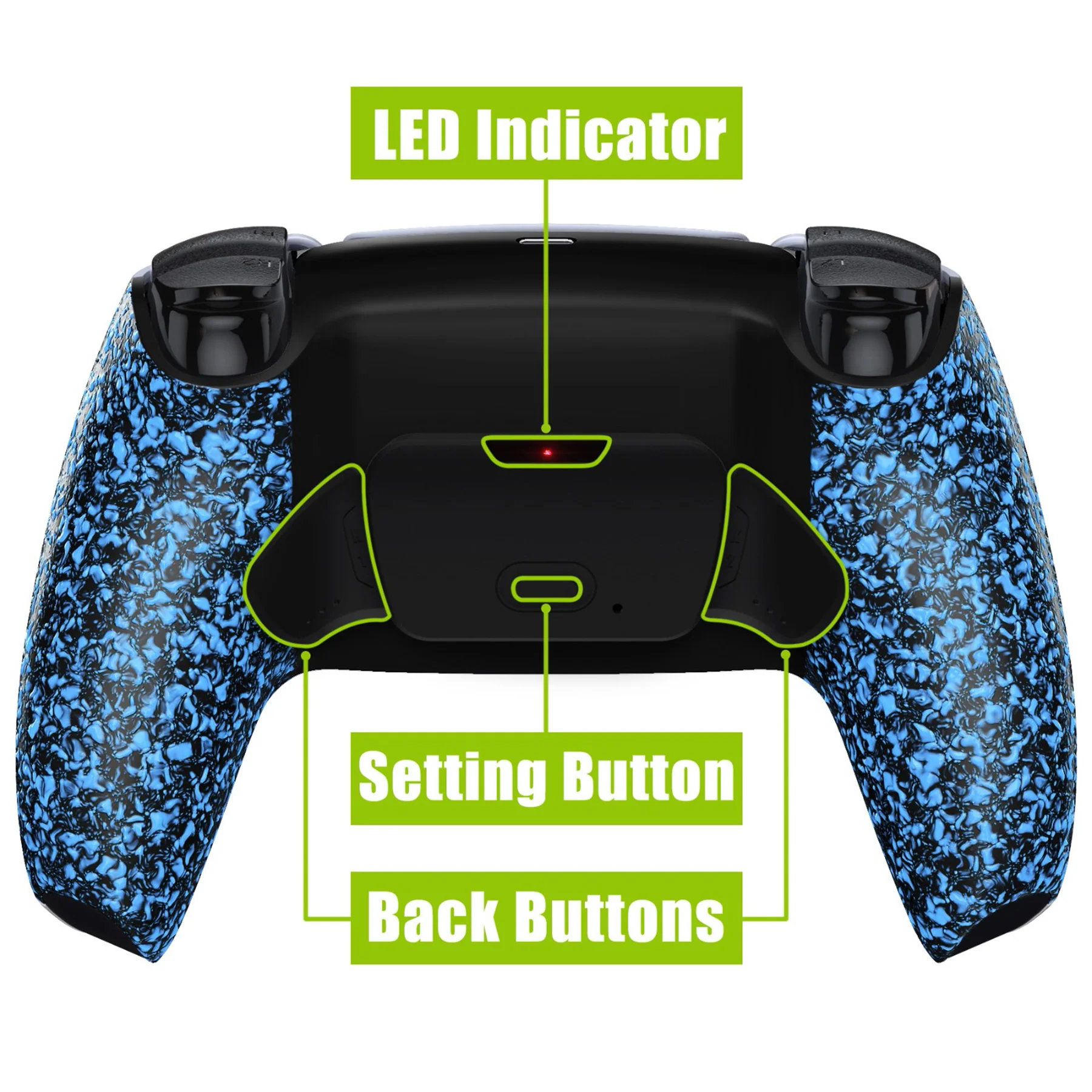 eXtremeRate Remappable RISE V3 Remap Kit for PS5 Controller BDM-030/040/050 - Textured Blue - Image 4