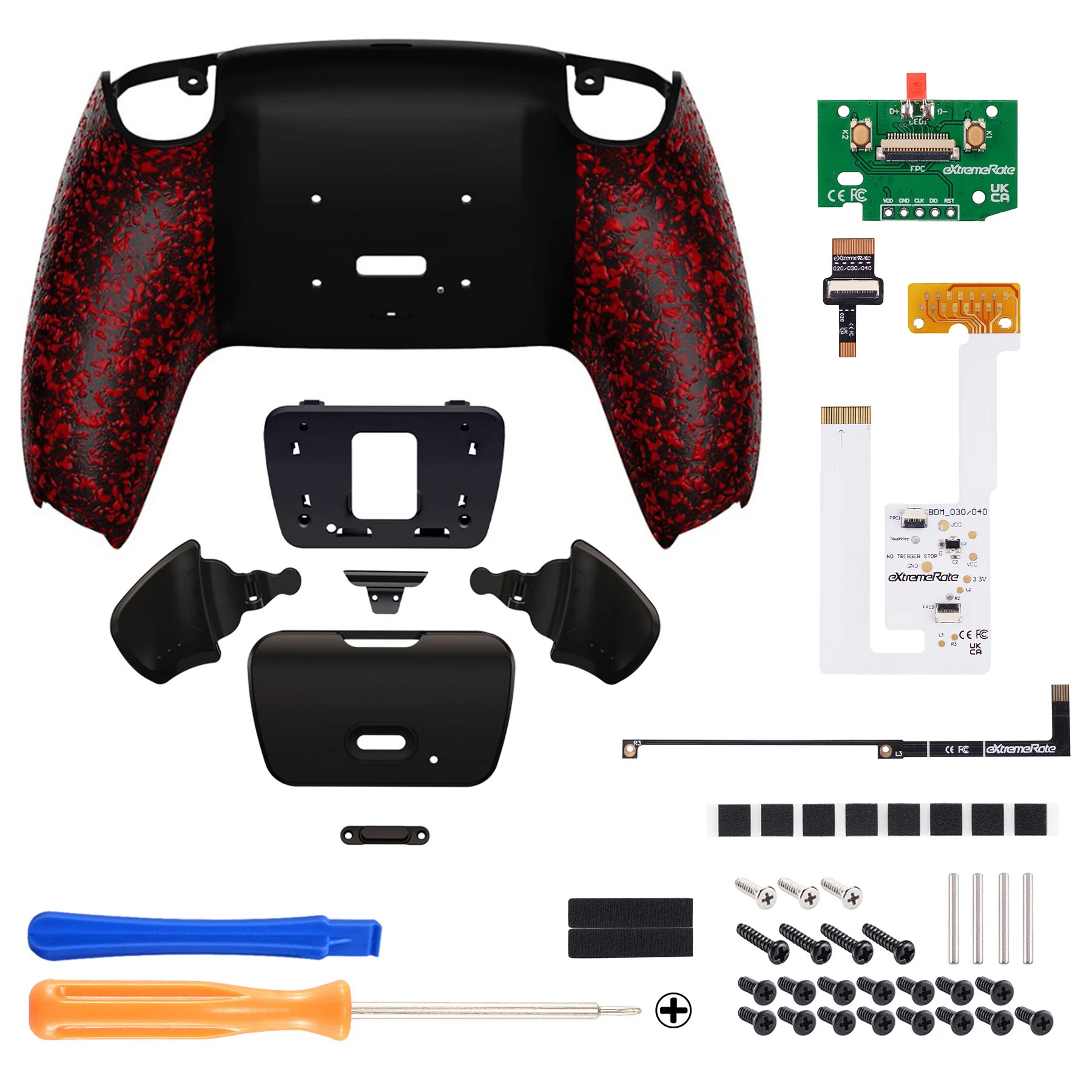 eXtremeRate Remappable RISE V3 Remap Kit for PS5 Controller BDM-030/040/050 - Textured Red - Image 2
