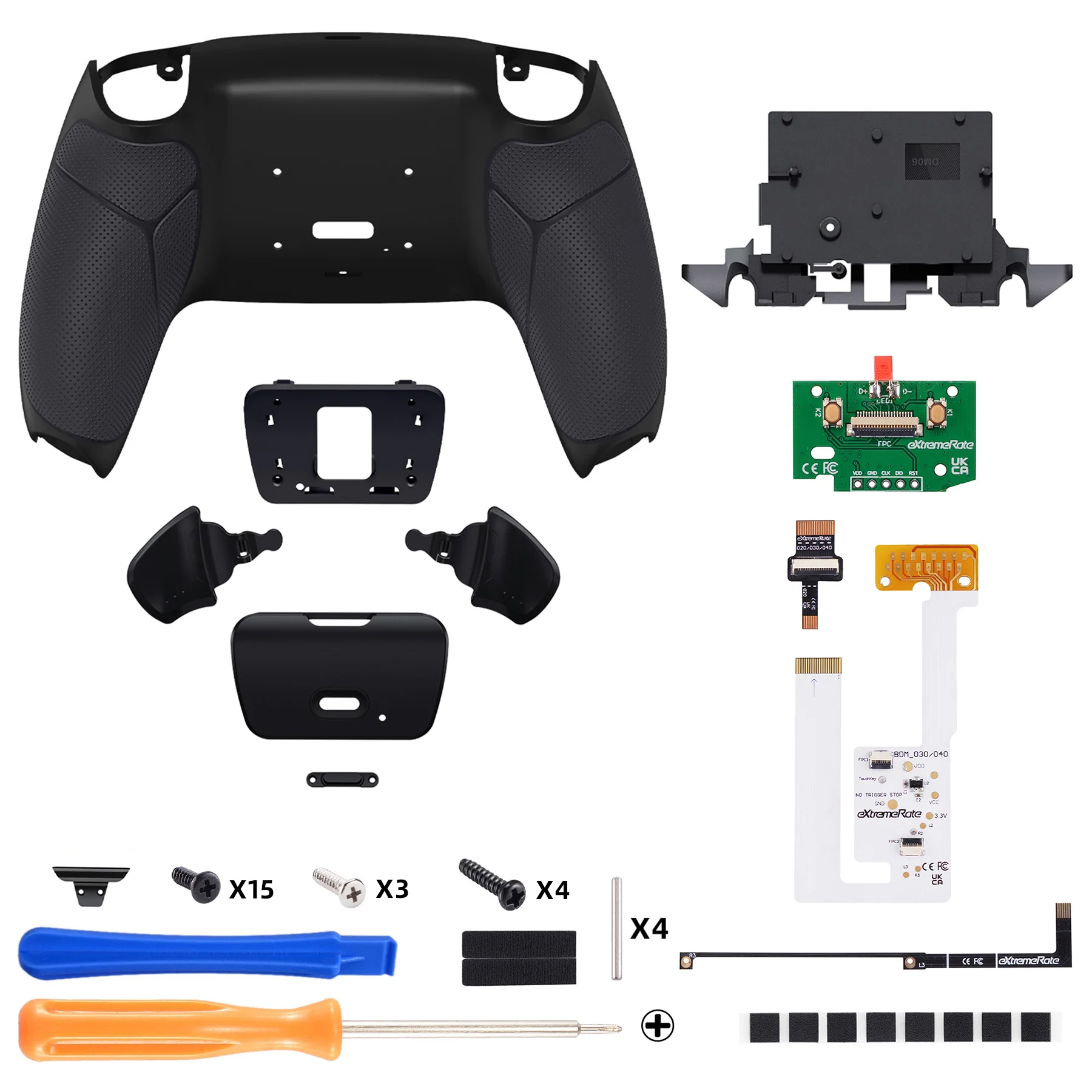 eXtremeRate Remappable RISE V4 Remap Kit for PS5 Controller BDM-030/040/050/060 - Rubberized Black - Image 2