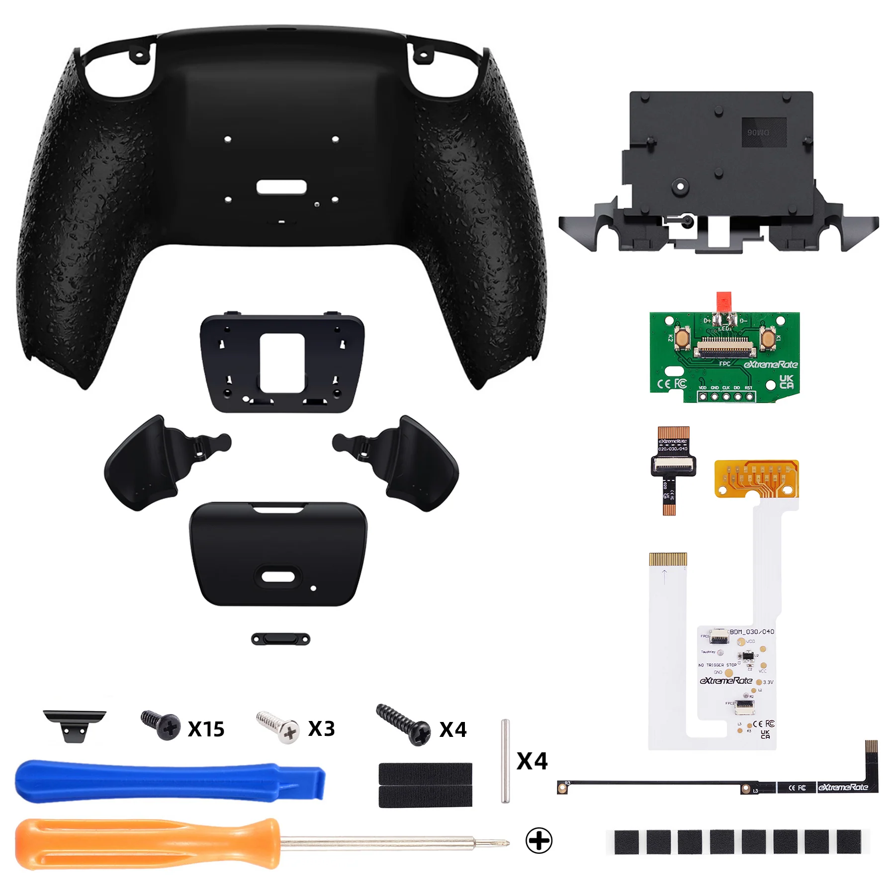 eXtremeRate Remappable RISE V4 Remap Kit for PS5 Controller BDM-030/040/050/060 - Textured Black - Image 2