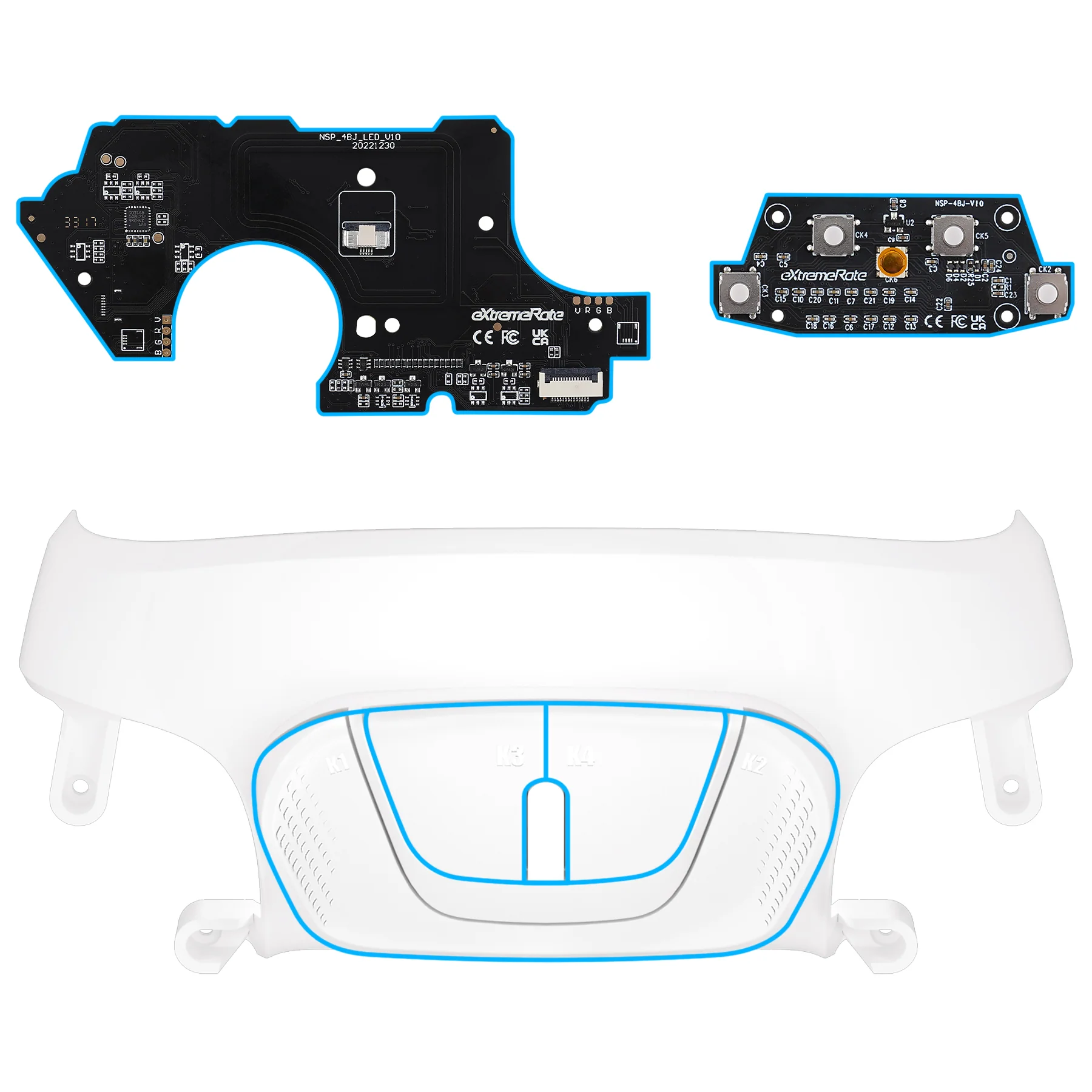 eXtremeRate Remappable RISE4 Remap Kit for Nintendo Switch Pro Controller - White - Image 8