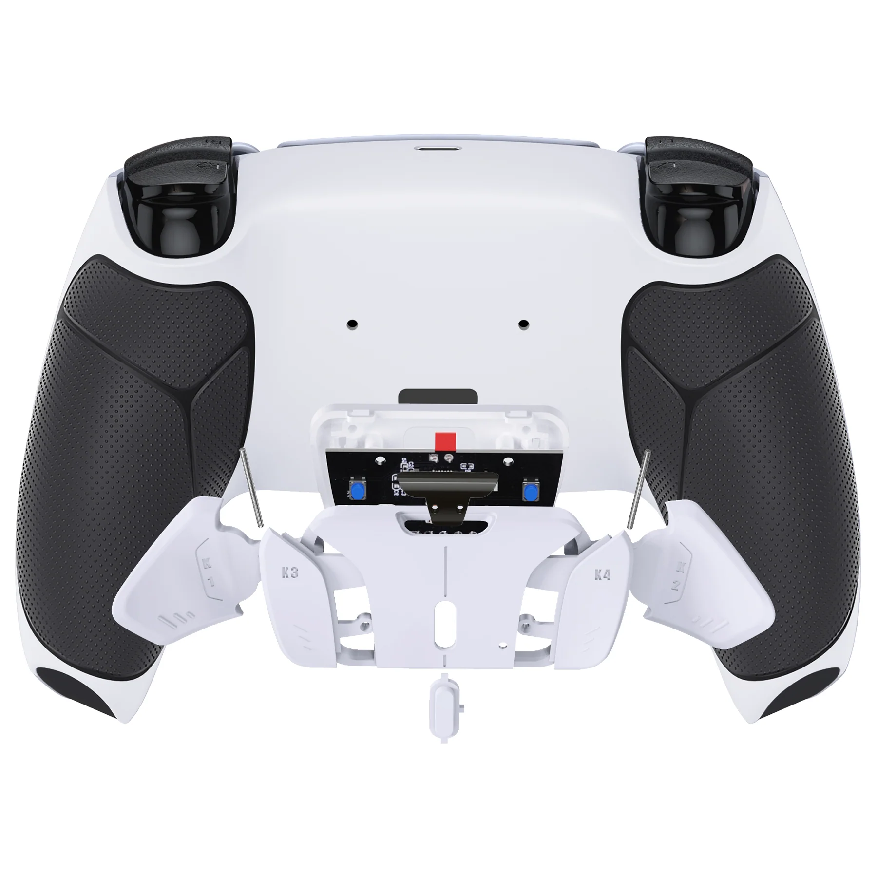 eXtremeRate Remappable RISE4 V3 Remap Kit for PS5 Controller BDM-030/040/050 - Rubberized Black Grips with White Back Paddles - Image 6