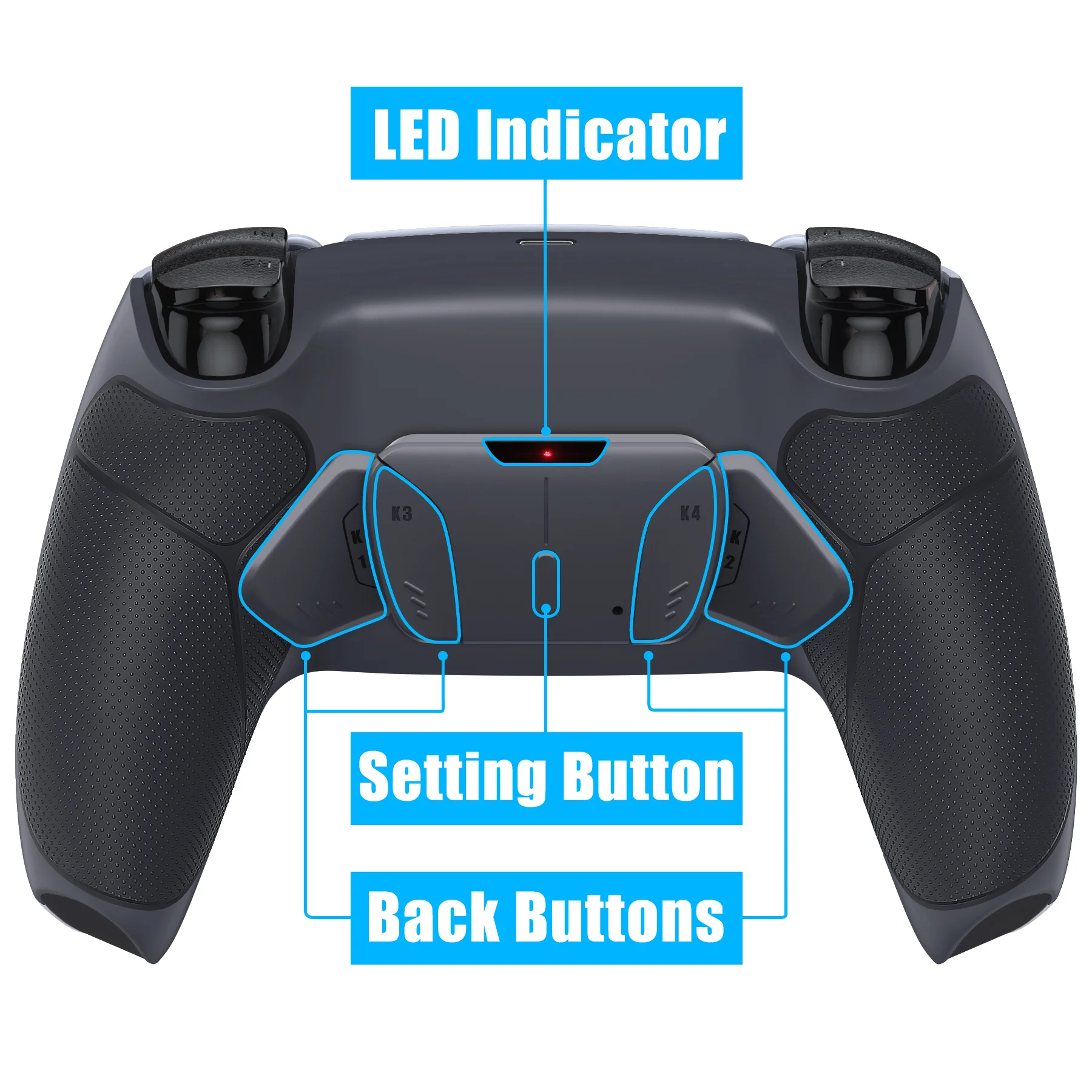 eXtremeRate Remappable RISE4 V3 Remap Kit for PS5 Controller BDM-030/040/050 - Rubberized Dark Gray - Image 4