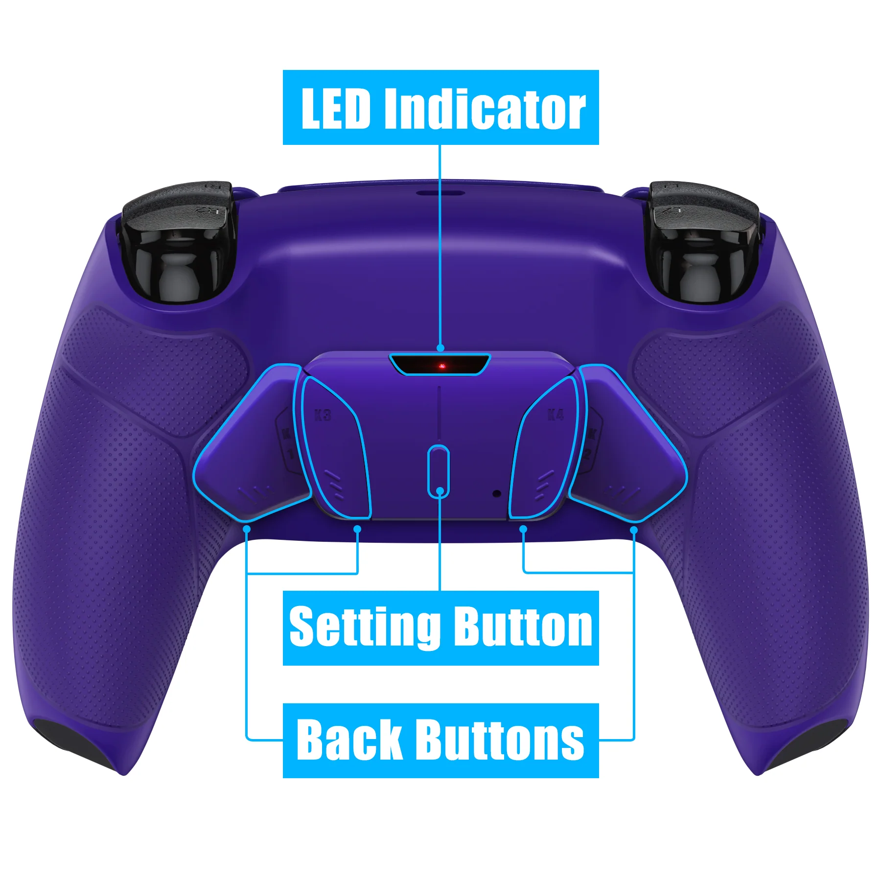 eXtremeRate Remappable RISE4 V3 Remap Kit for PS5 Controller BDM-030/040/050 - Rubberized Galactic Purple - Image 4