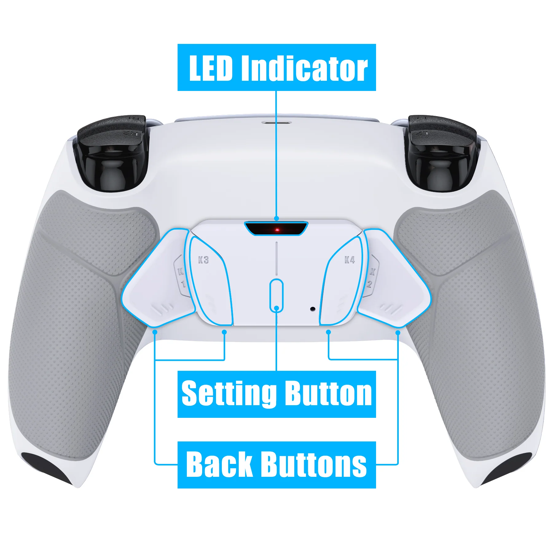eXtremeRate Remappable RISE4 V3 Remap Kit for PS5 Controller BDM-030/040/050 - Rubberized Gray - Image 4