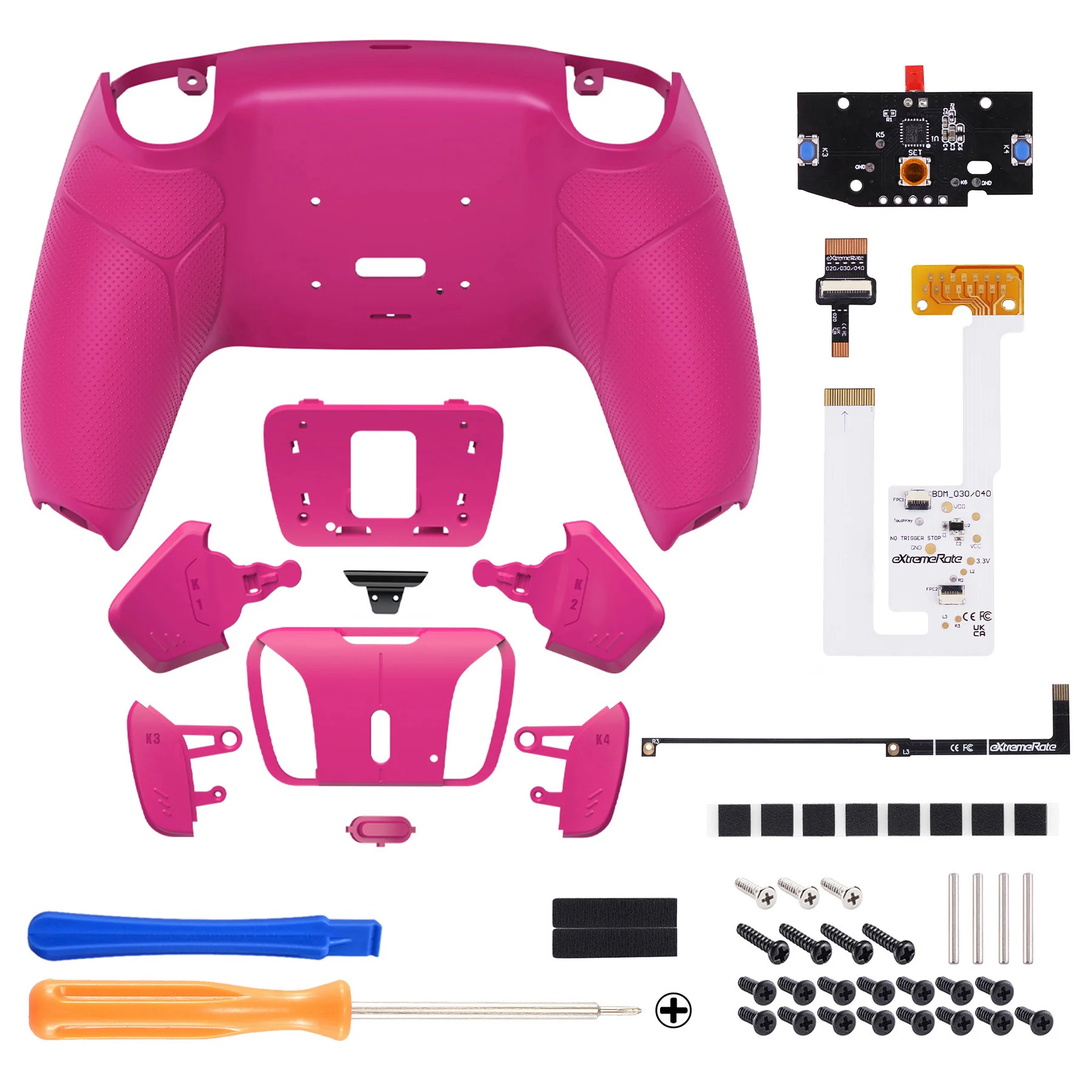 eXtremeRate Remappable RISE4 V3 Remap Kit for PS5 Controller BDM-030/040/050 - Rubberized Nova Pink - Image 2