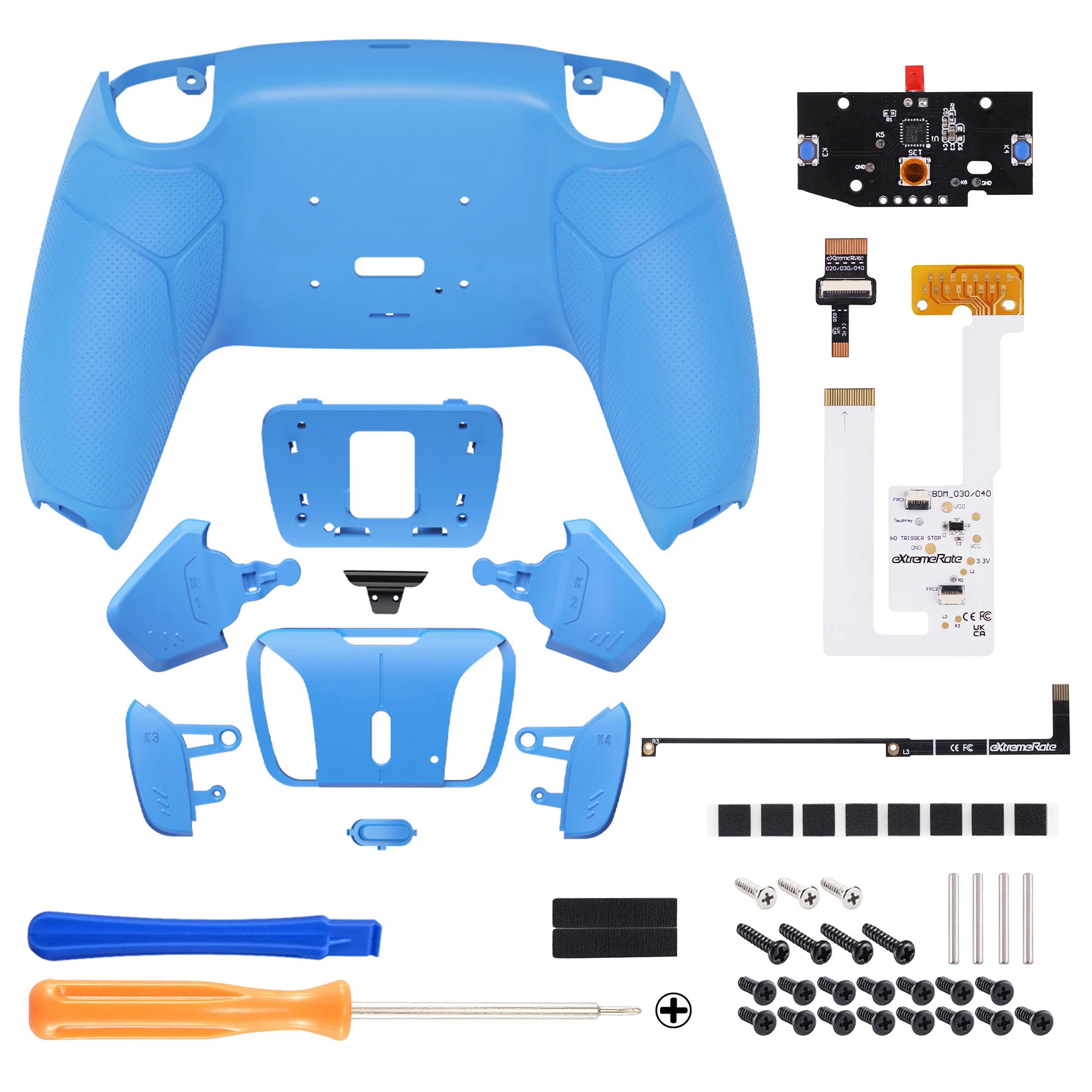 eXtremeRate Remappable RISE4 V3 Remap Kit for PS5 Controller BDM-030/040/050 - Rubberized Starlight Blue - Image 2