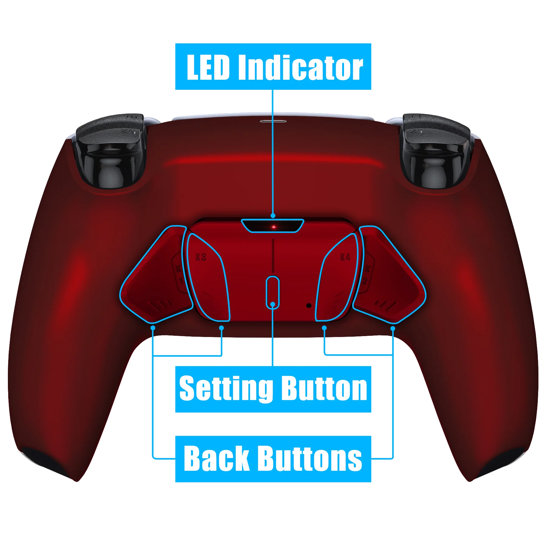 eXtremeRate Remappable RISE4 V3 Remap Kit for PS5 Controller BDM-030/040/050 - Scarlet Red - Image 4