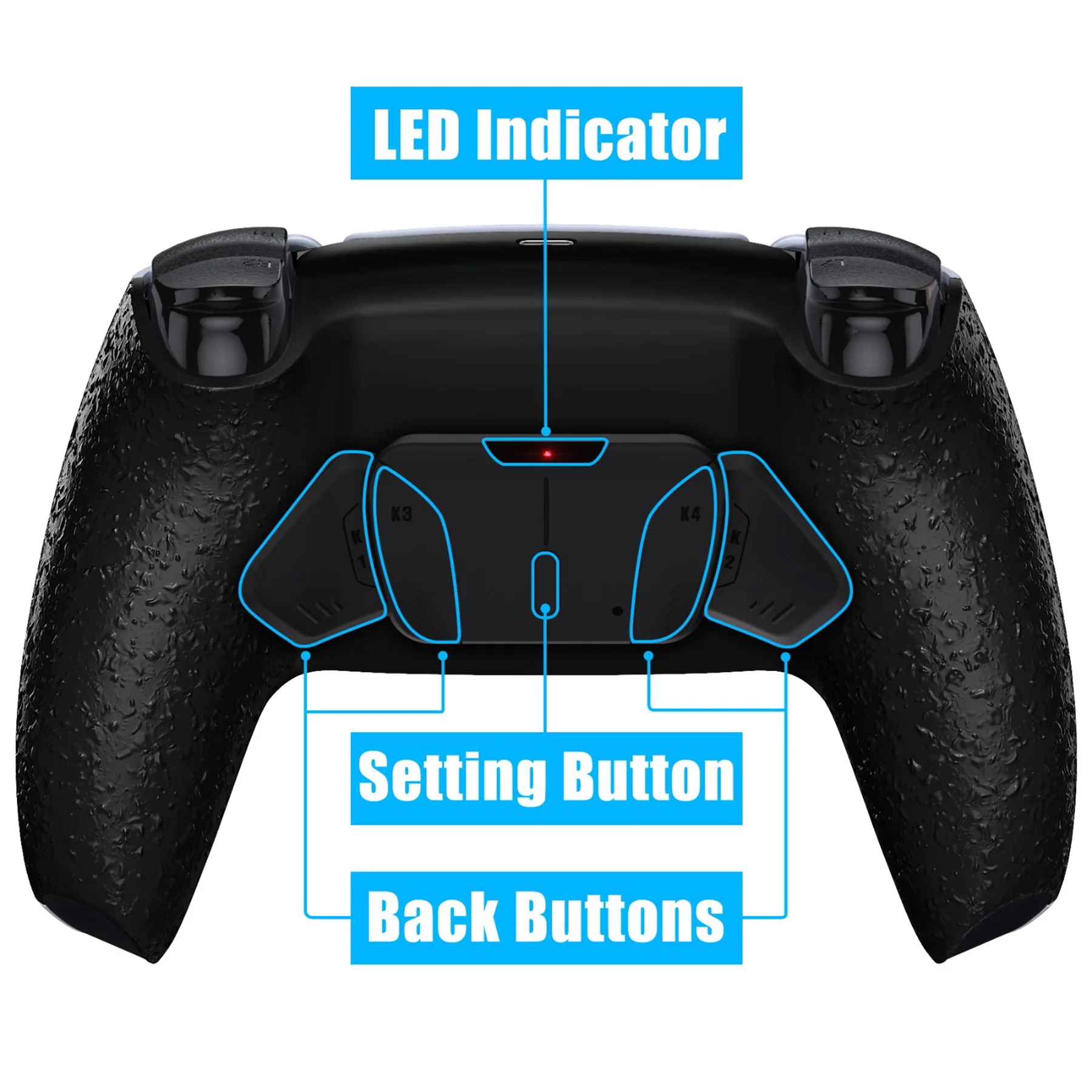 eXtremeRate Remappable RISE4 V3 Remap Kit for PS5 Controller BDM-030/040/050 - Textured Black - Image 4