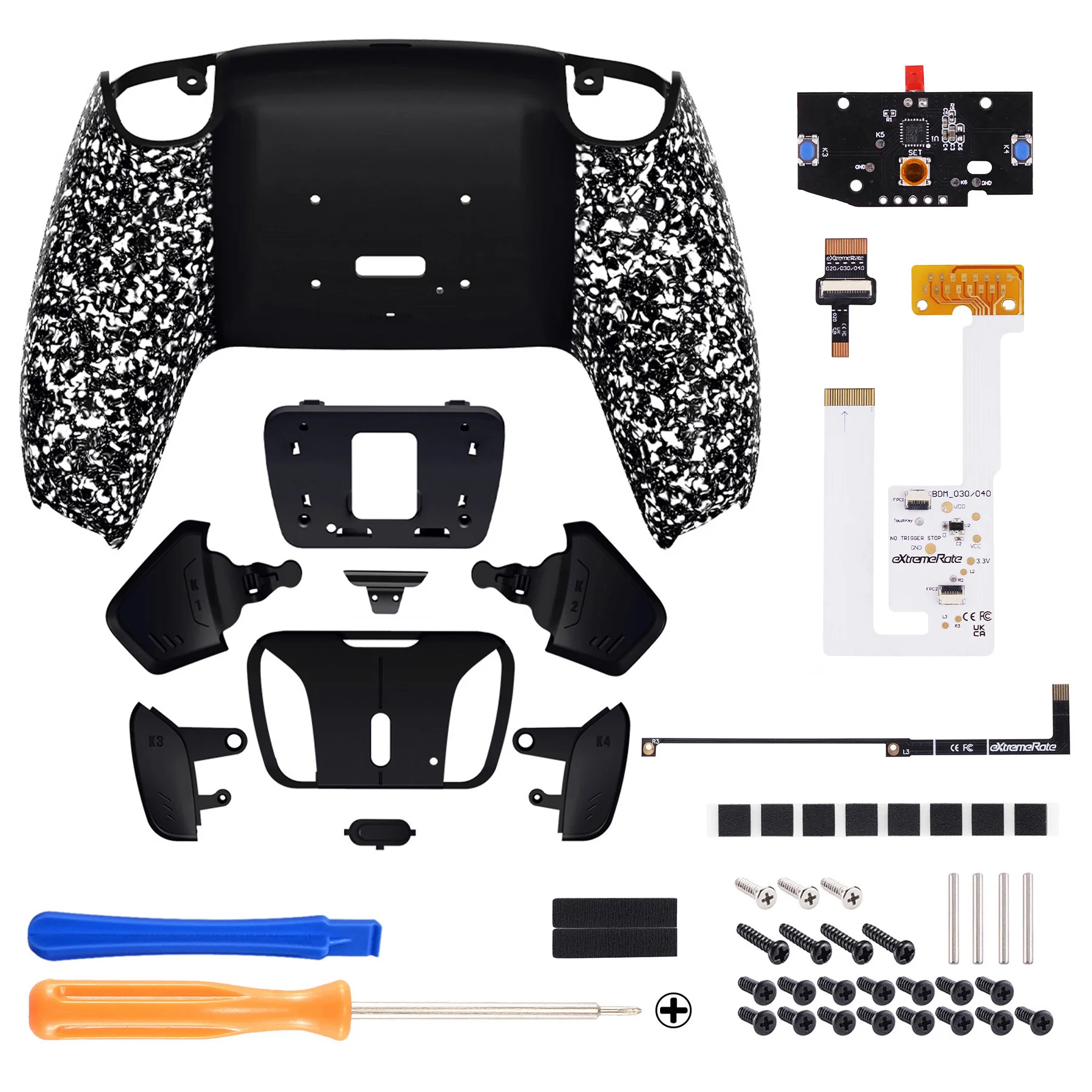 eXtremeRate Remappable RISE4 V3 Remap Kit for PS5 Controller BDM-030/040/050 - Textured White - Image 2
