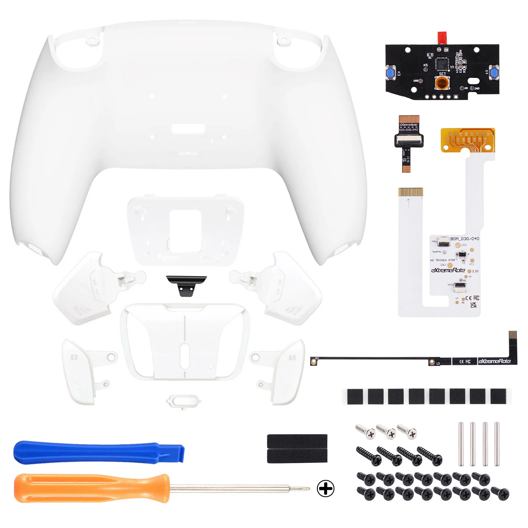 eXtremeRate Remappable RISE4 V3 Remap Kit for PS5 Controller BDM-030/040/050 - White - Image 2