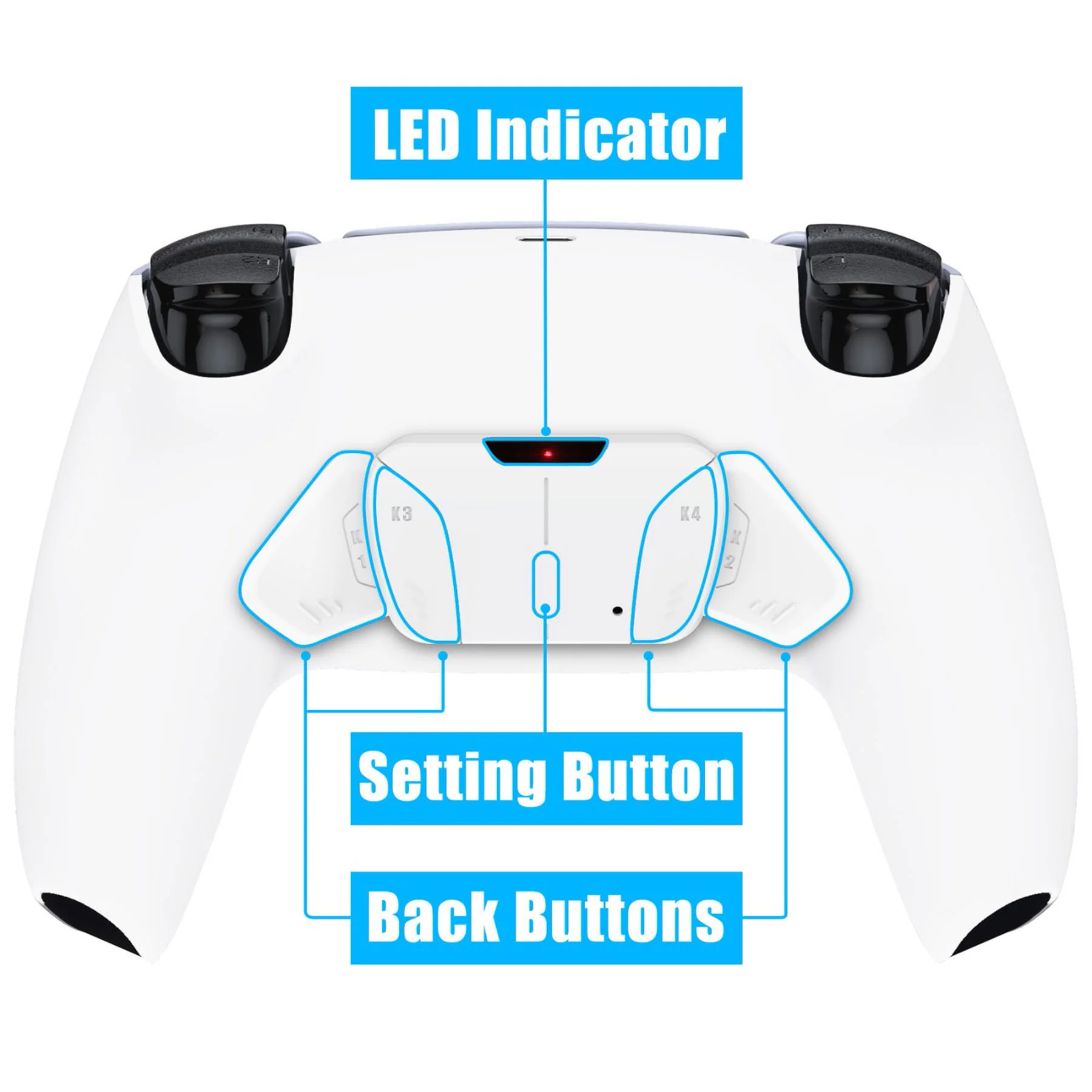 eXtremeRate Remappable RISE4 V3 Remap Kit for PS5 Controller BDM-030/040/050 - White - Image 4