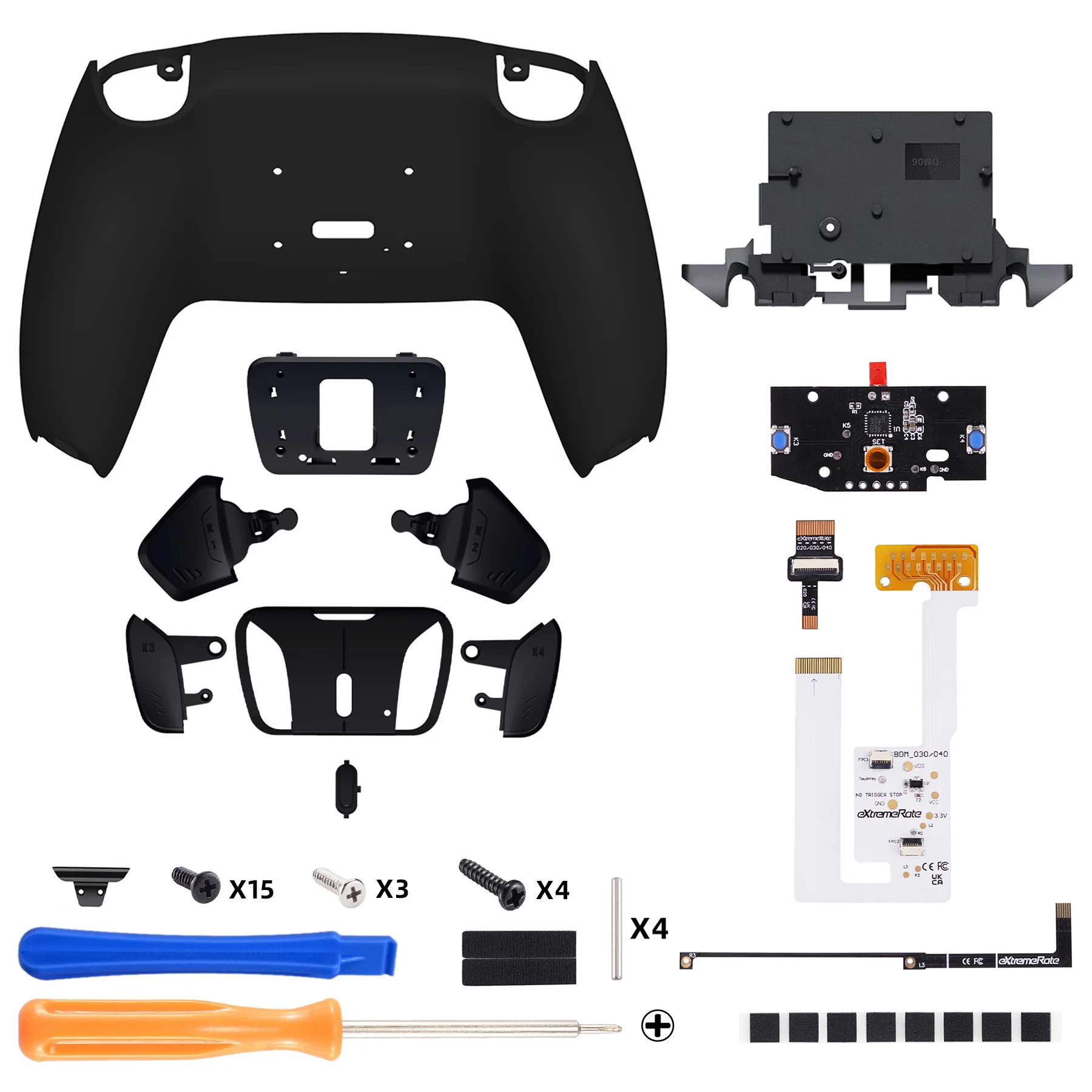 eXtremeRate Remappable RISE4 V4 Remap Kit for PS5 Controller BDM-030/040/050/060 - Black - Image 2