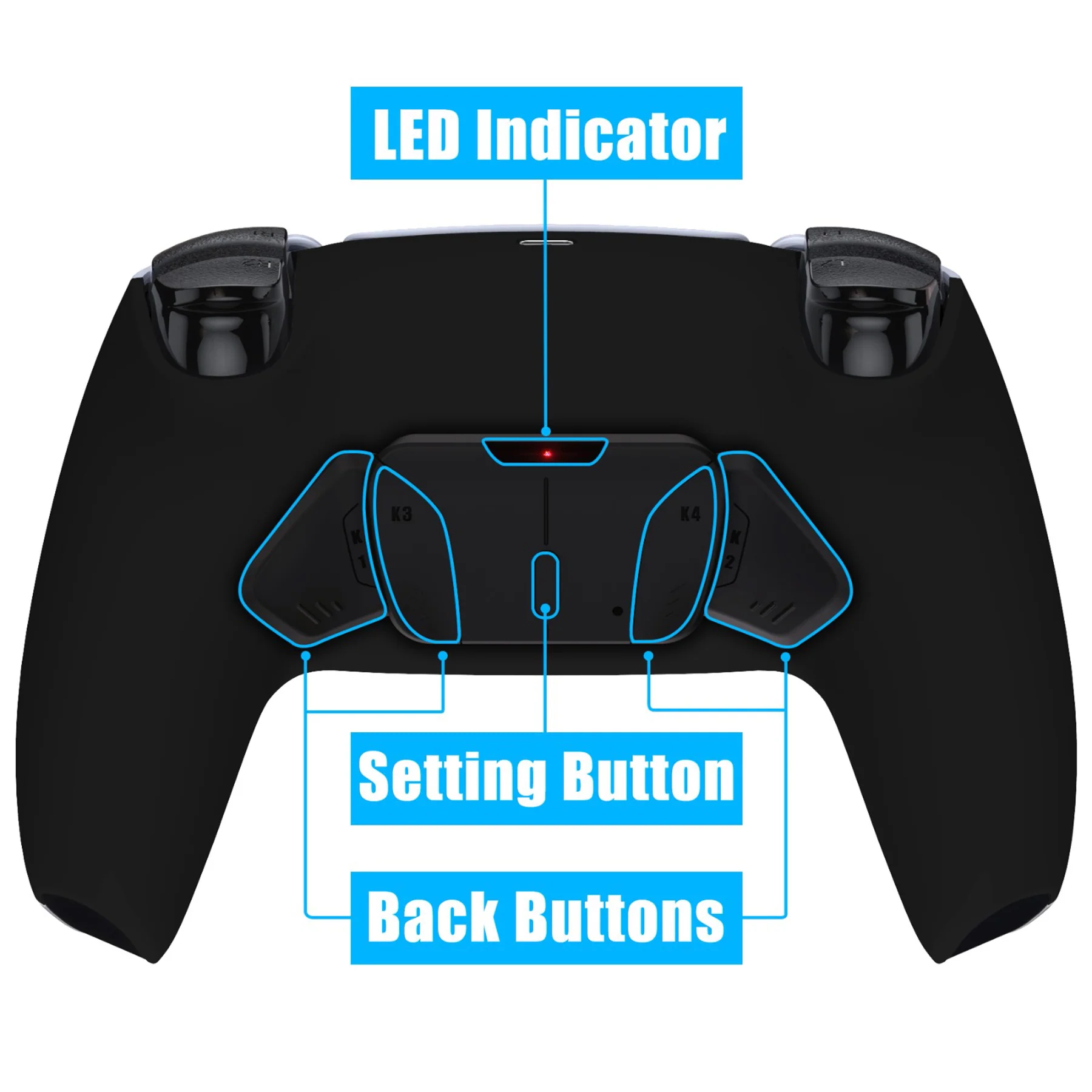 eXtremeRate Remappable RISE4 V4 Remap Kit for PS5 Controller BDM-030/040/050/060 - Black - Image 4