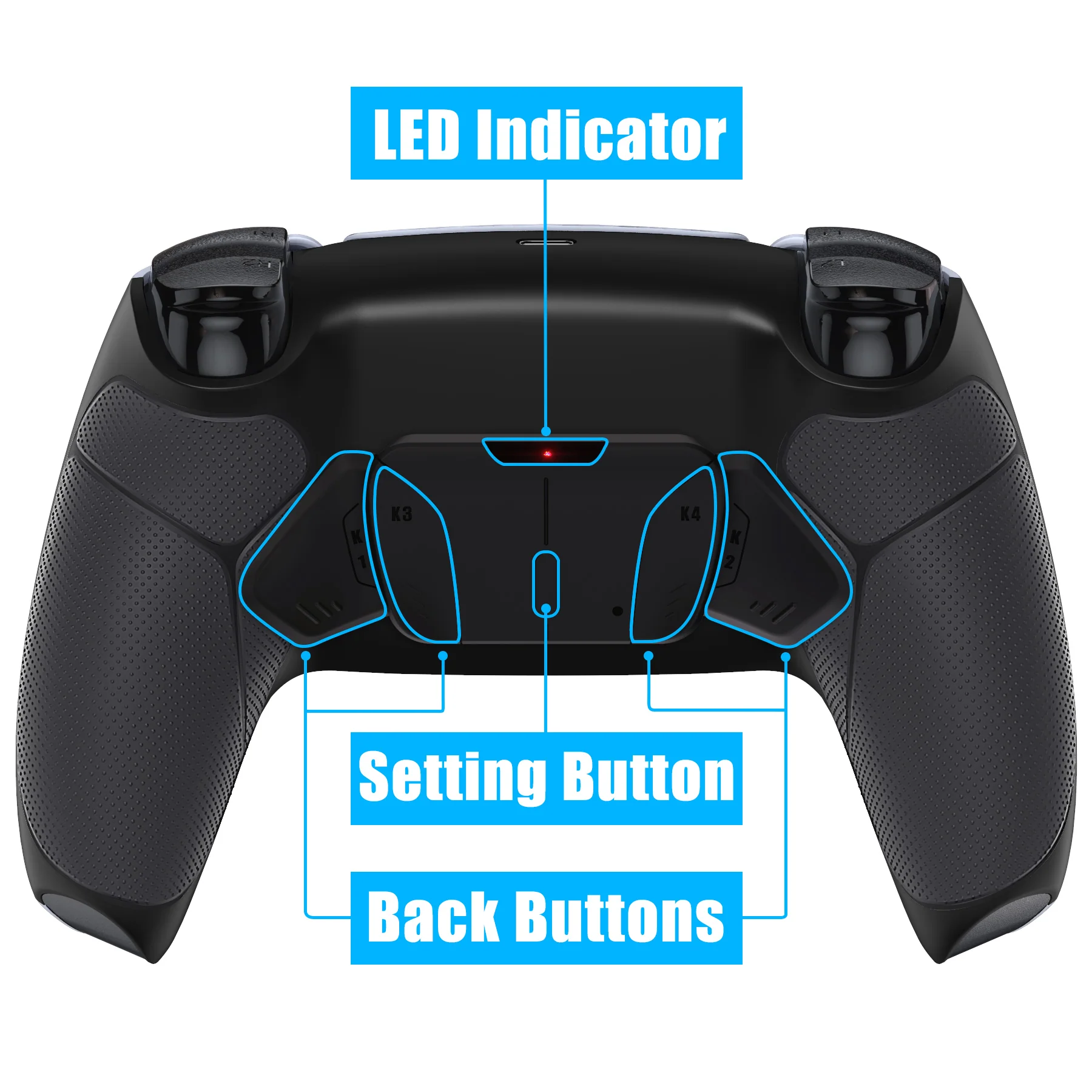 eXtremeRate Remappable RISE4 V4 Remap Kit for PS5 Controller BDM-030/040/050/060 - Rubberized Black - Image 4