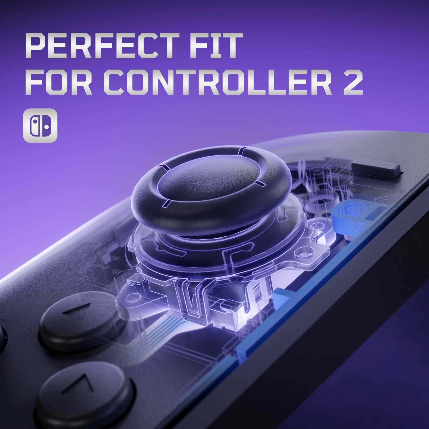 eXtremeRate Replacement 3D Joystick for Nintendo Switch 2 Joycon - Clear Slate Black - Image 10