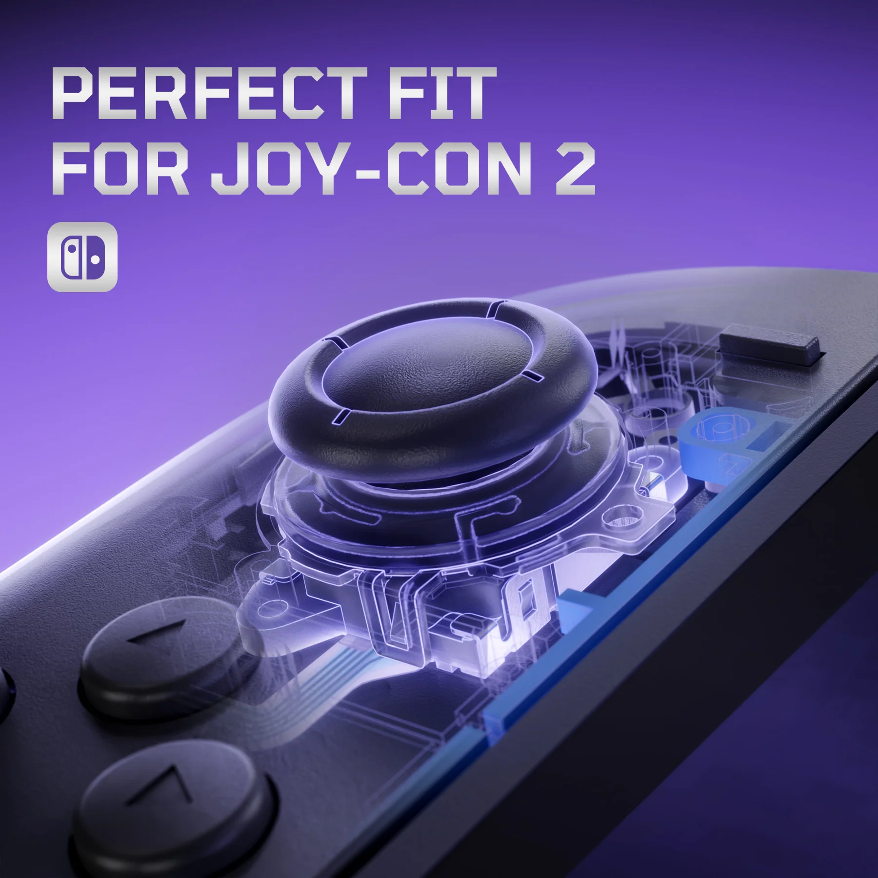 eXtremeRate Replacement 3D Joystick for Nintendo Switch 2 Joycon - Clear Slate Black - Image 5