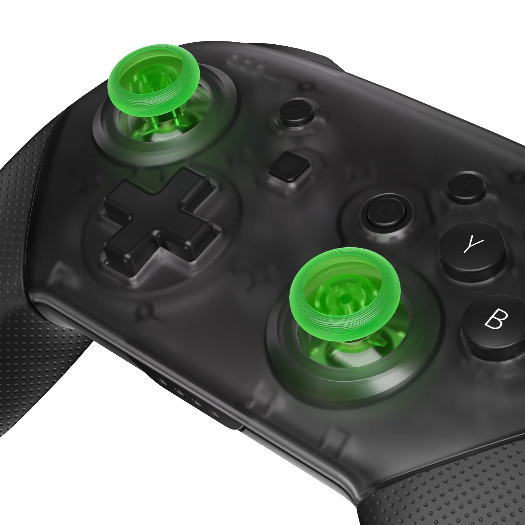 eXtremeRate Replacement 3D Joystick Thumbsticks for Nintendo Switch Pro Controller - Clear Light Green - Image 2
