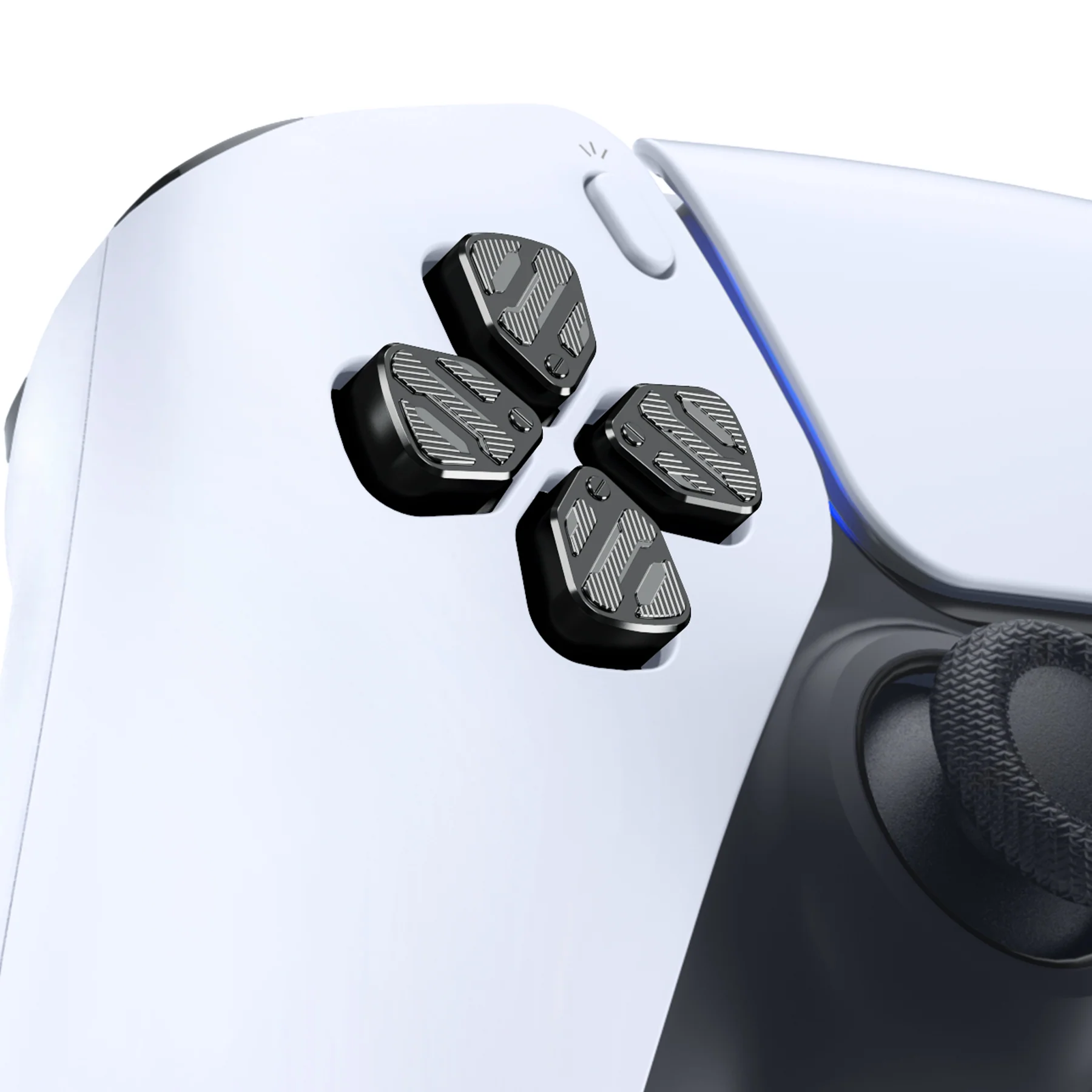 eXtremeRate Replacement Aluminum Metal Dpad ABXY Buttons for PS5 Controller - Black - Image 7