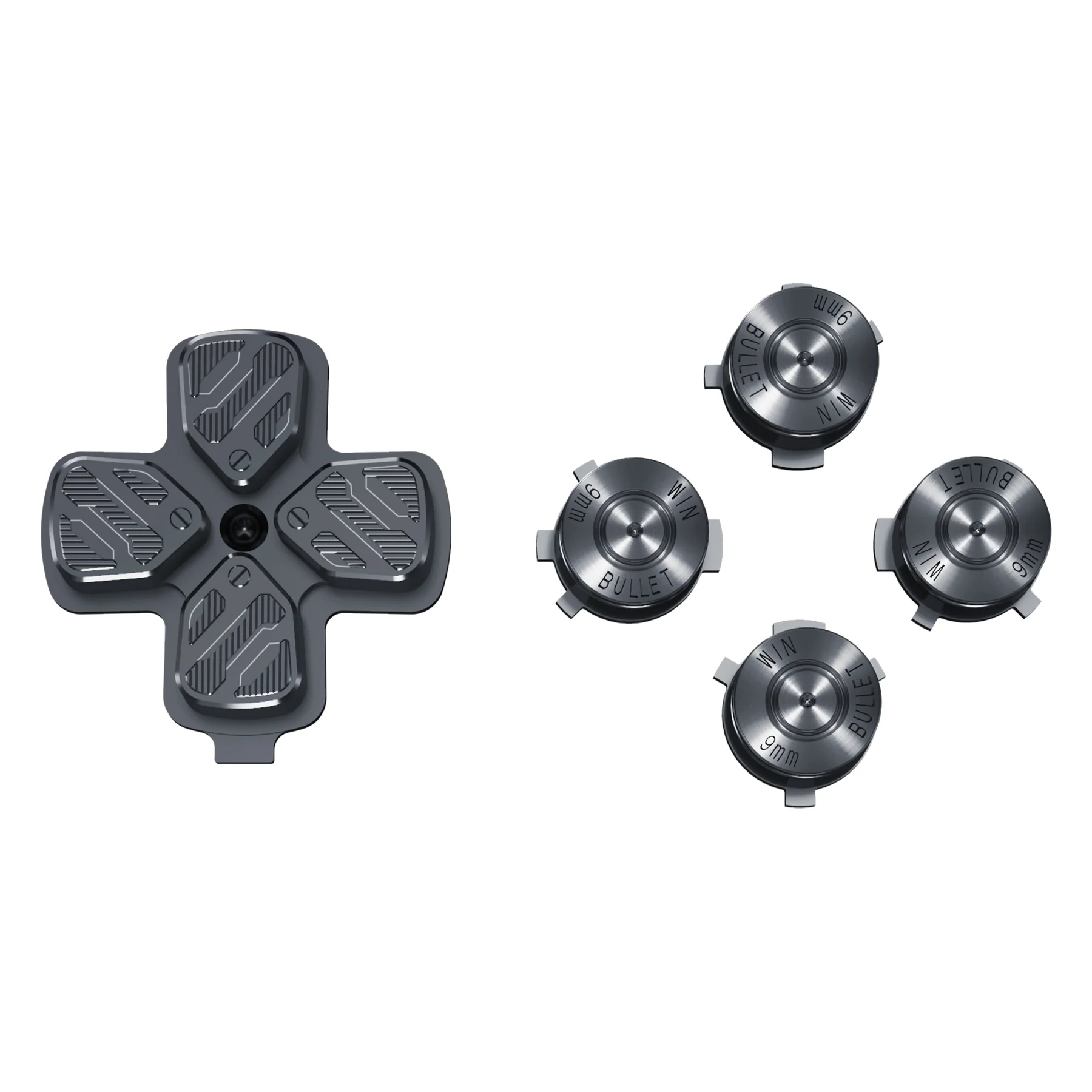 eXtremeRate Replacement Aluminum Metal Dpad ABXY Buttons for PS5 Controller - Black - Image 8