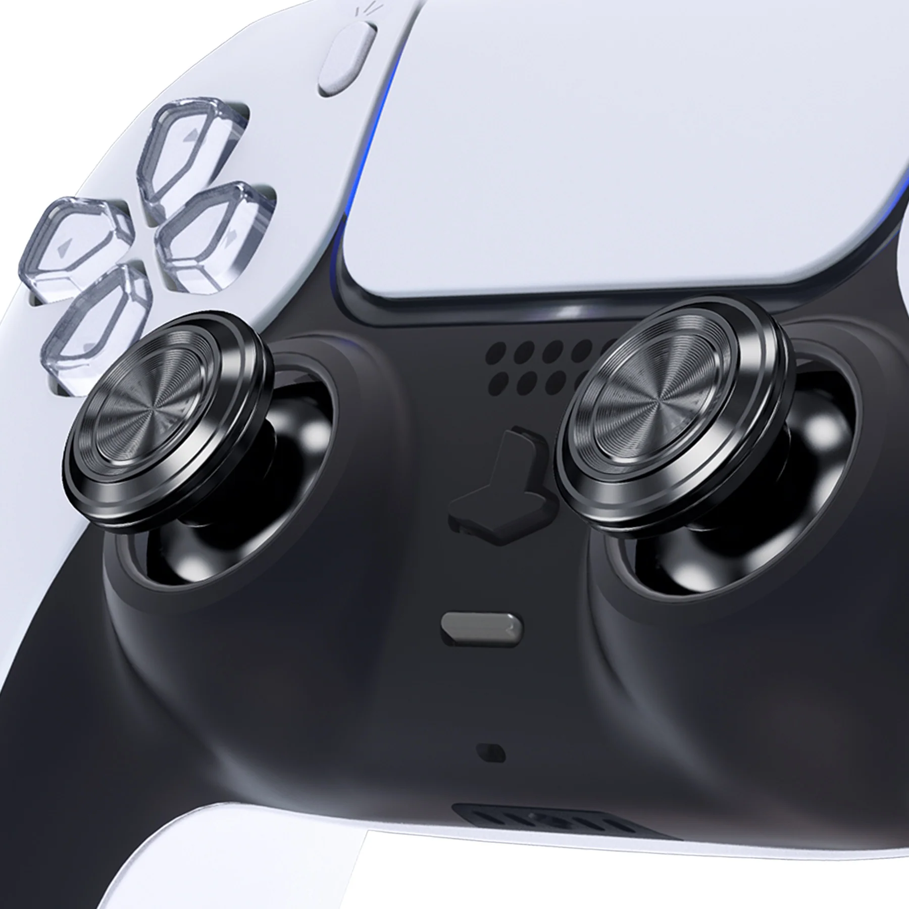 eXtremeRate Replacement Aluminum Metal Thumbsticks Compatible with PS5 & PS4 Controller - Dark Gray - Image 7