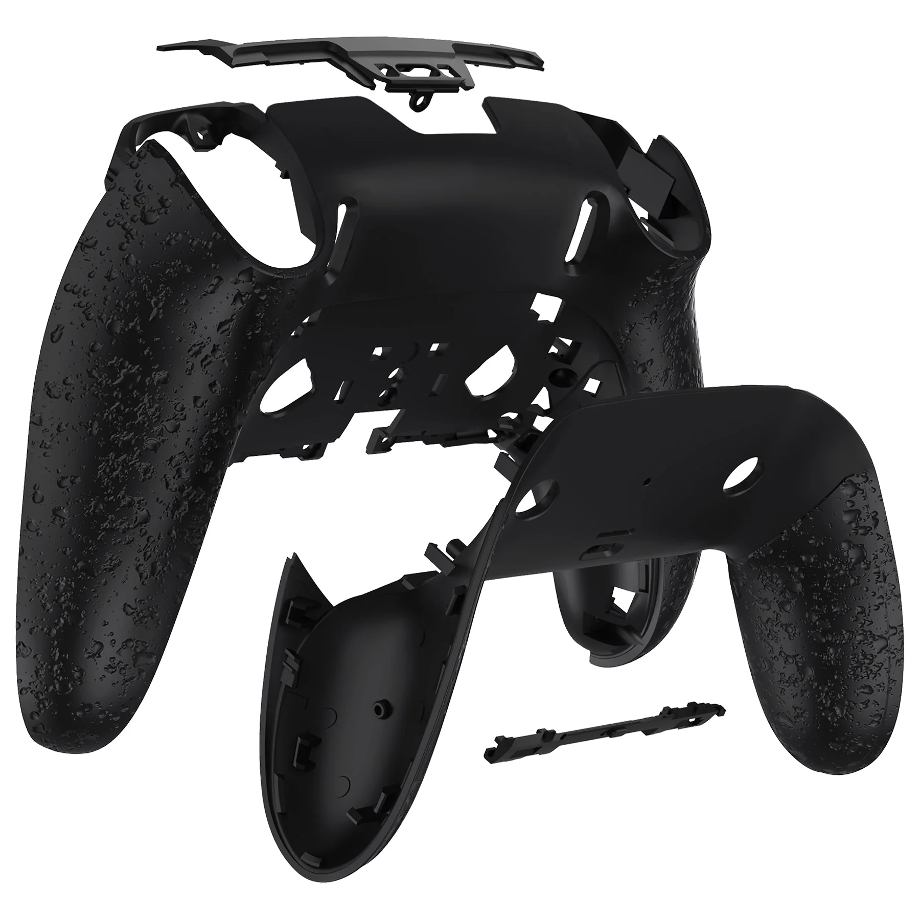 eXtremeRate Replacement Back Housing Bottom Shell & Clip Shell Compatible with PS5 Edge Controller -  Textured Black - Image 6