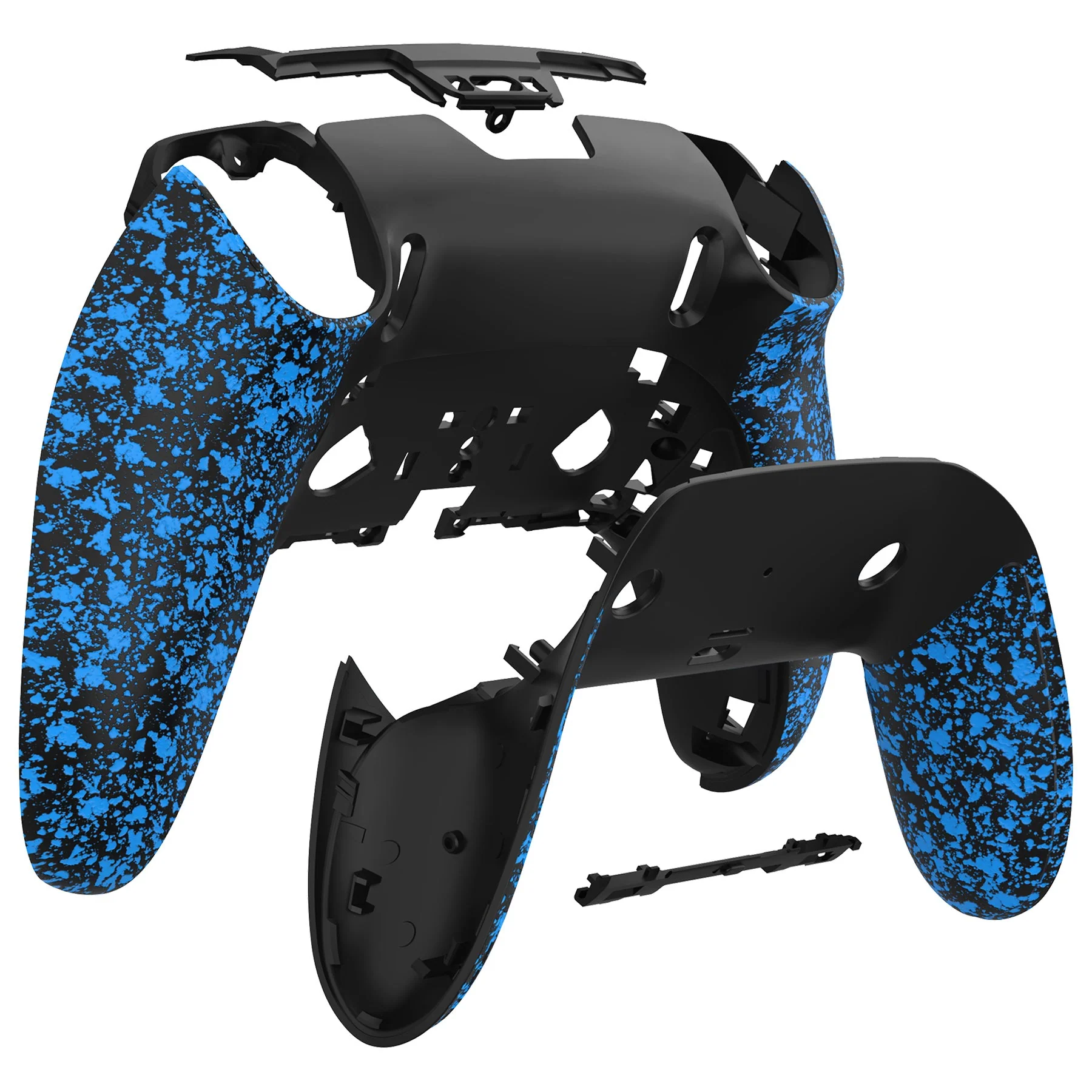 eXtremeRate Replacement Back Housing Bottom Shell & Clip Shell Compatible with PS5 Edge Controller -  Textured Blue - Image 6