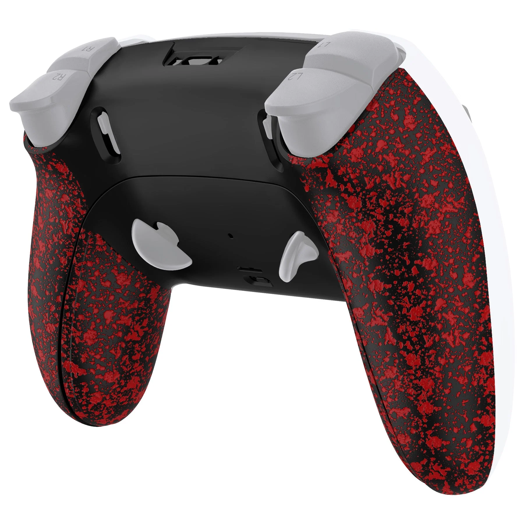 eXtremeRate Replacement Back Housing Bottom Shell & Clip Shell Compatible with PS5 Edge Controller -  Textured Red - Image 4