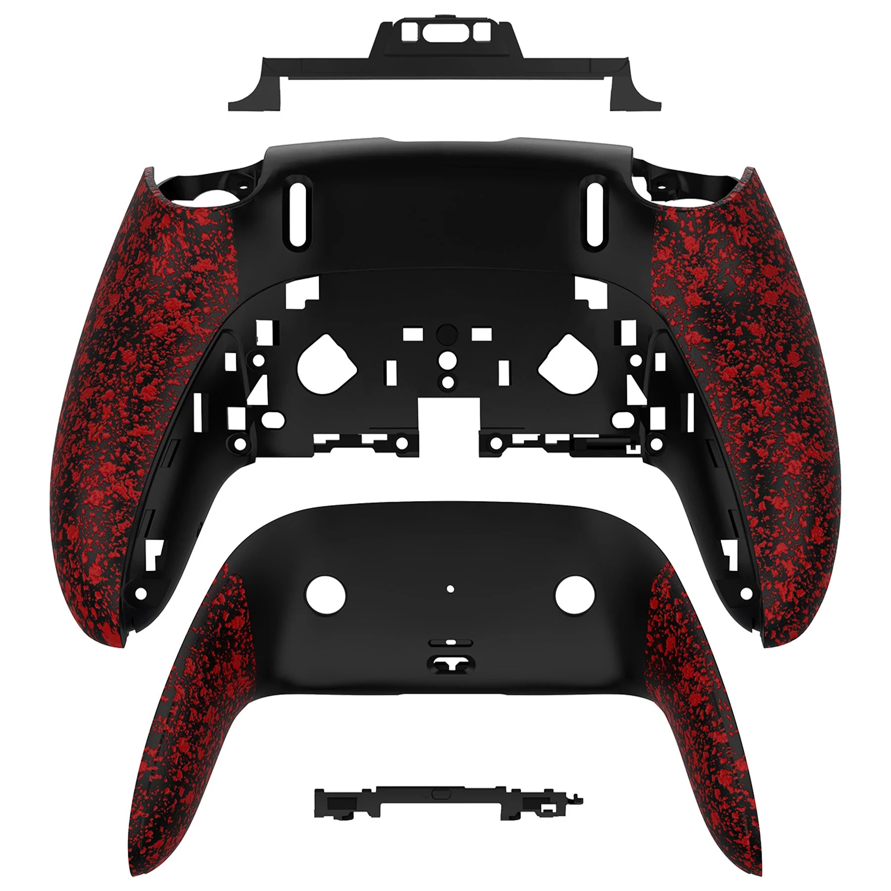 eXtremeRate Replacement Back Housing Bottom Shell & Clip Shell Compatible with PS5 Edge Controller -  Textured Red - Image 5