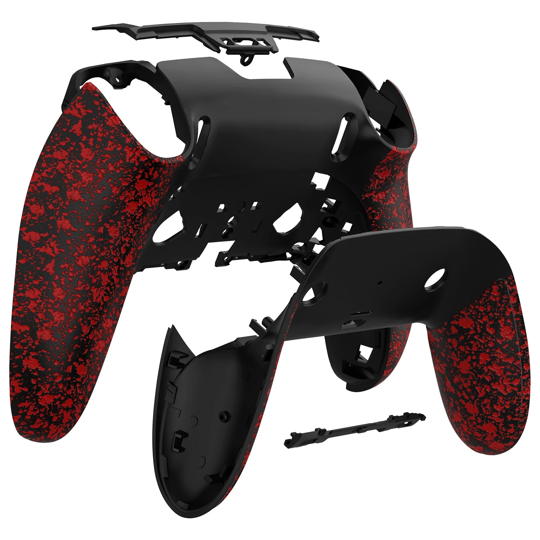 eXtremeRate Replacement Back Housing Bottom Shell & Clip Shell Compatible with PS5 Edge Controller -  Textured Red - Image 6