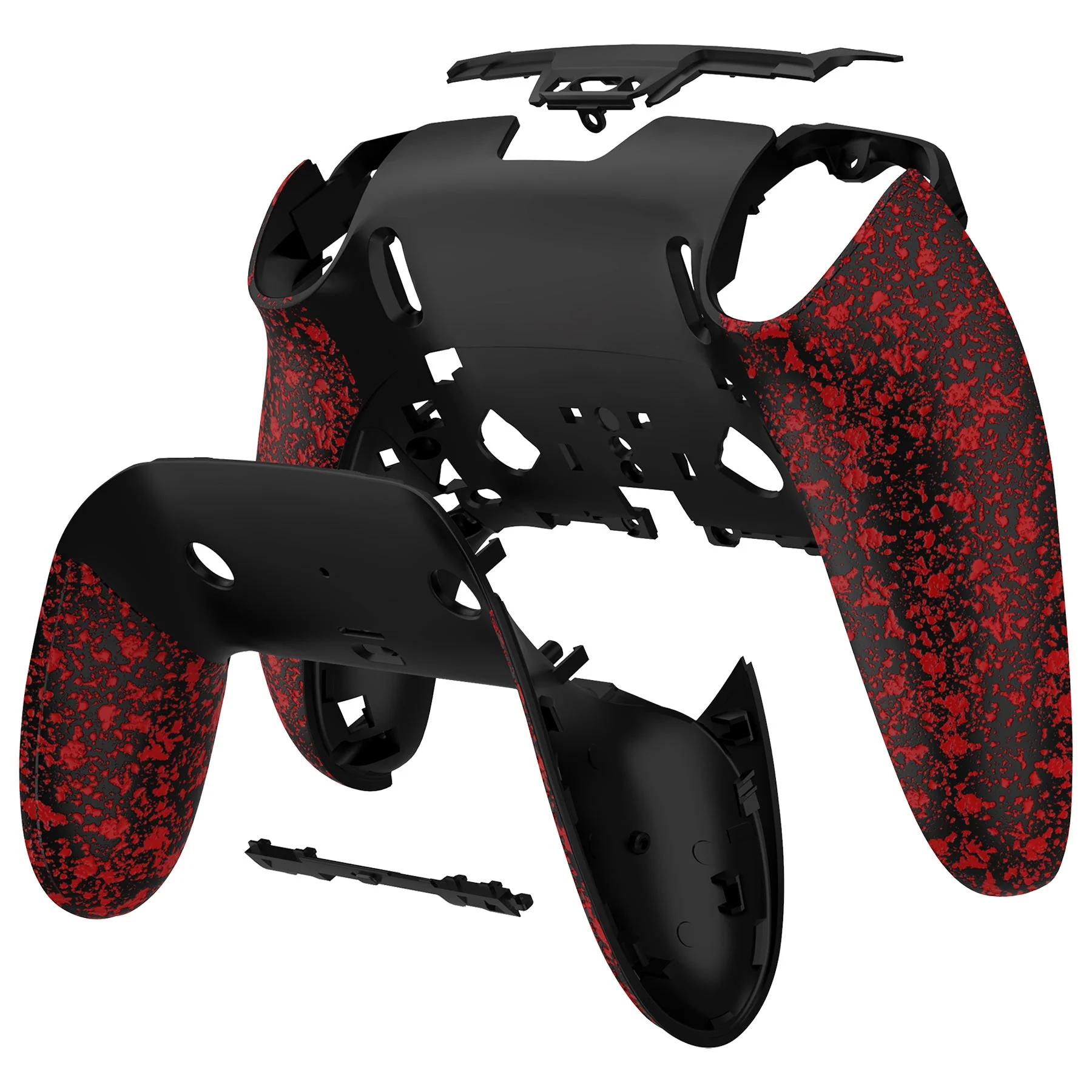 eXtremeRate Replacement Back Housing Bottom Shell & Clip Shell Compatible with PS5 Edge Controller -  Textured Red - Image 7