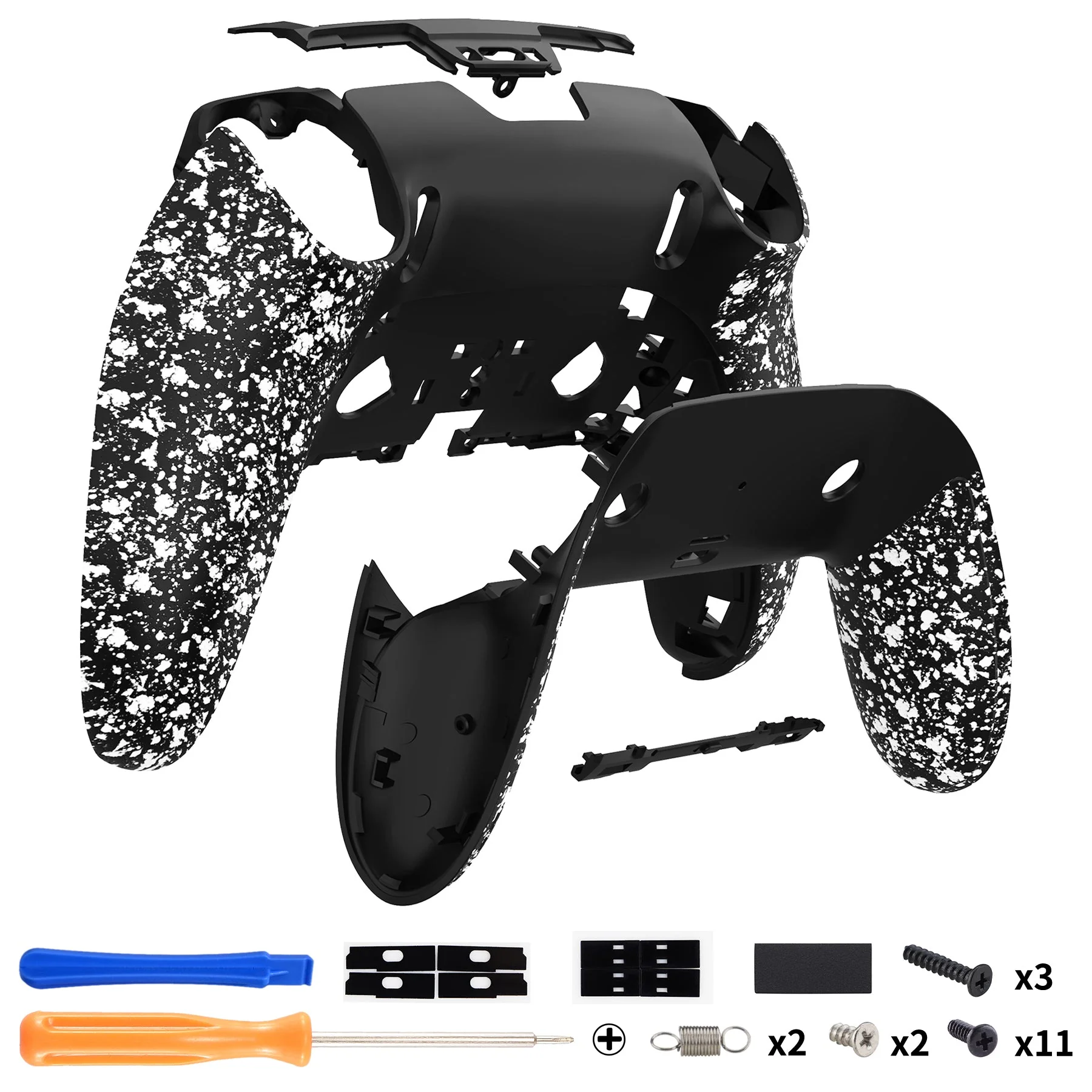 eXtremeRate Replacement Back Housing Bottom Shell & Clip Shell Compatible with PS5 Edge Controller -  Textured White - Image 2