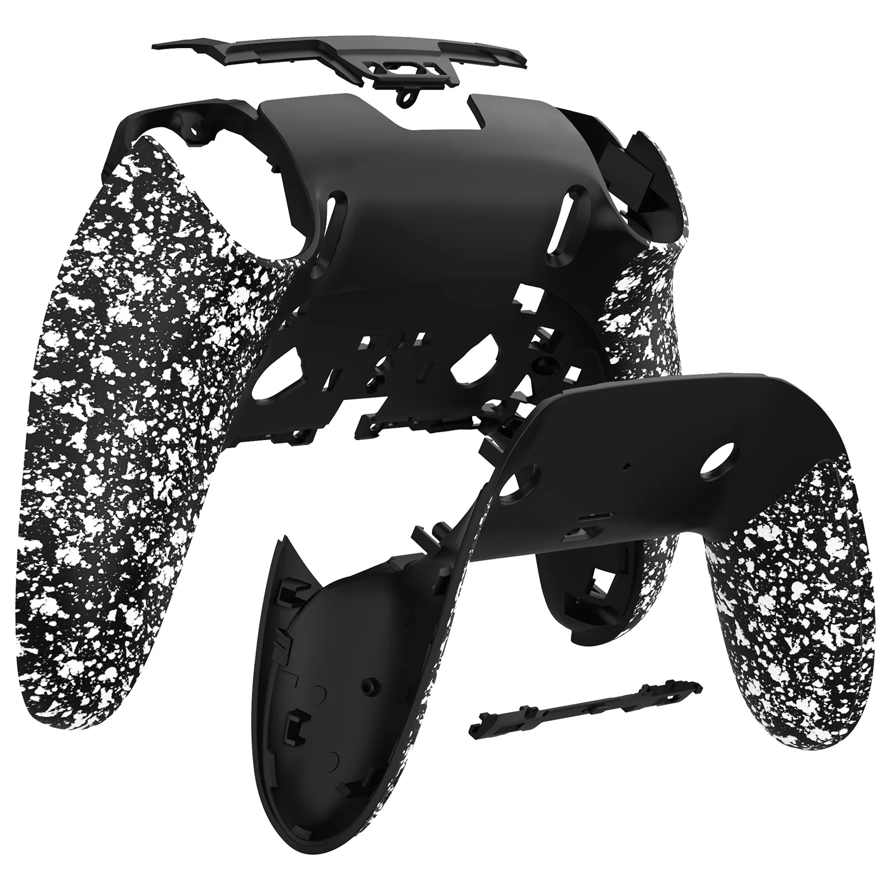 eXtremeRate Replacement Back Housing Bottom Shell & Clip Shell Compatible with PS5 Edge Controller -  Textured White - Image 6