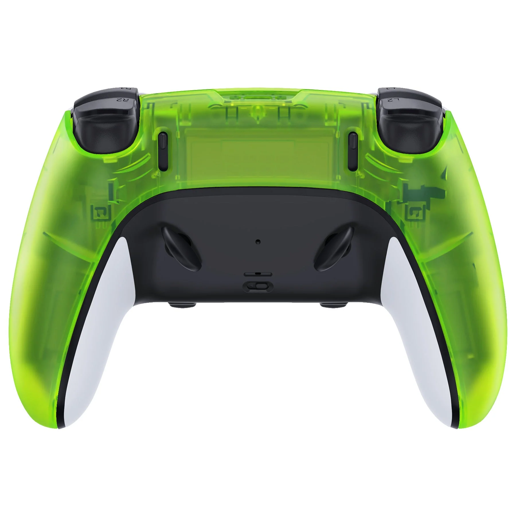 eXtremeRate Replacement Back Housing Bottom Shell Compatible with PS5 Edge Controller - Clear Lime Green - Image 2
