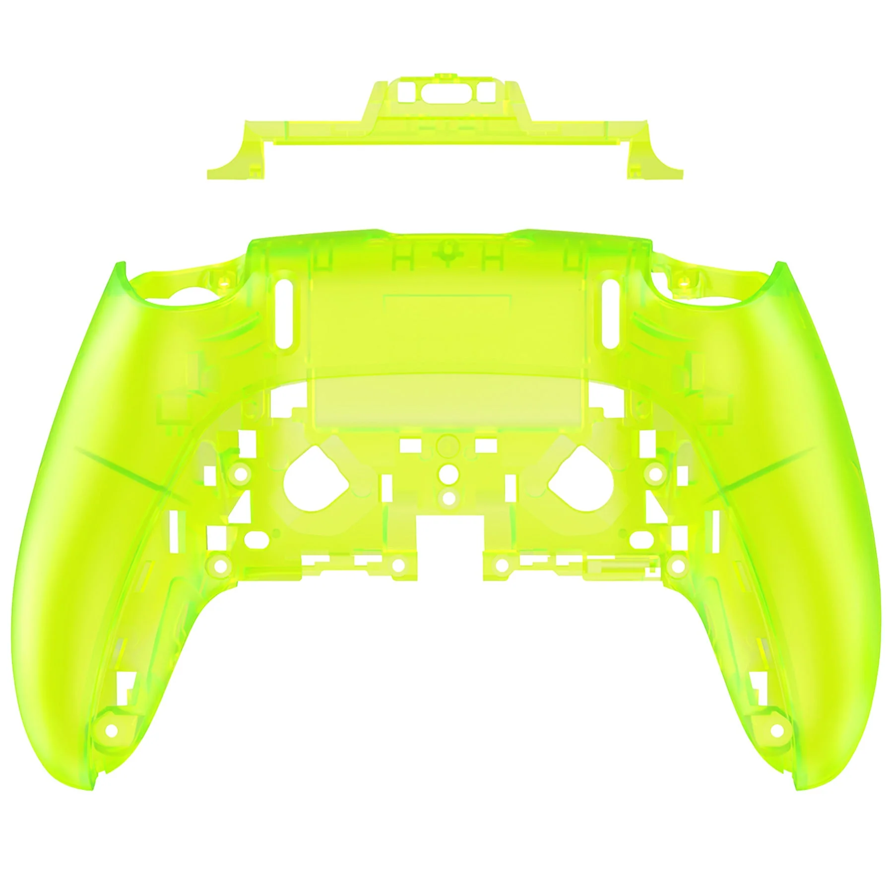 eXtremeRate Replacement Back Housing Bottom Shell Compatible with PS5 Edge Controller - Clear Lime Green - Image 5
