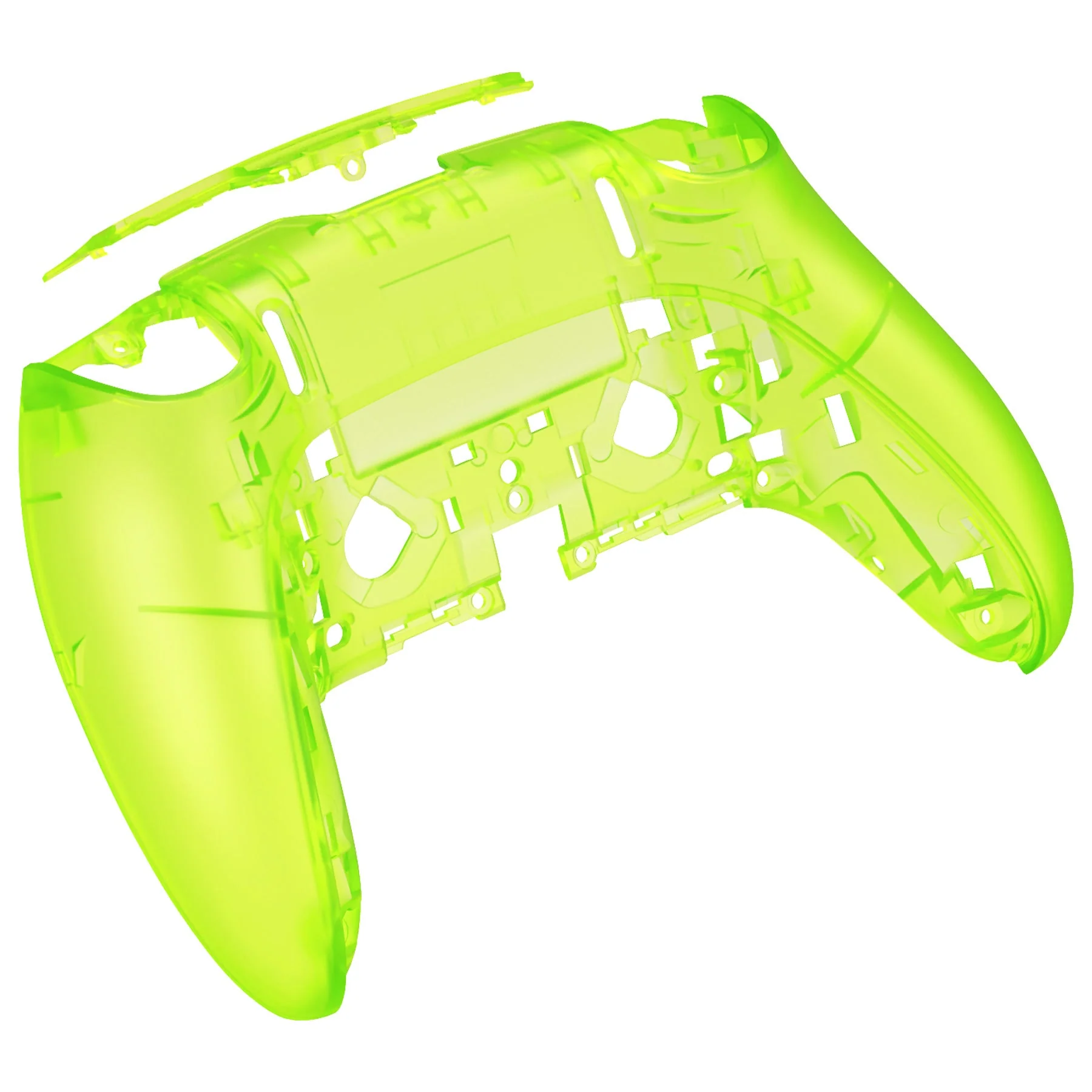 eXtremeRate Replacement Back Housing Bottom Shell Compatible with PS5 Edge Controller - Clear Lime Green - Image 8