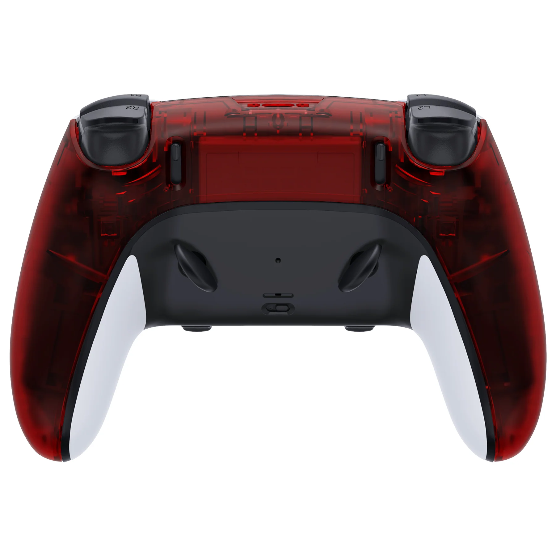 eXtremeRate Replacement Back Housing Bottom Shell Compatible with PS5 Edge Controller - Clear Red - Image 2
