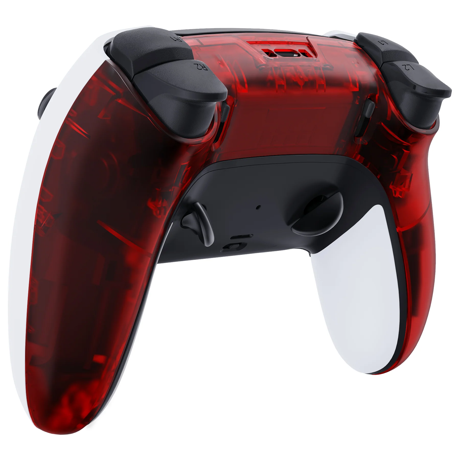 eXtremeRate Replacement Back Housing Bottom Shell Compatible with PS5 Edge Controller - Clear Red - Image 3