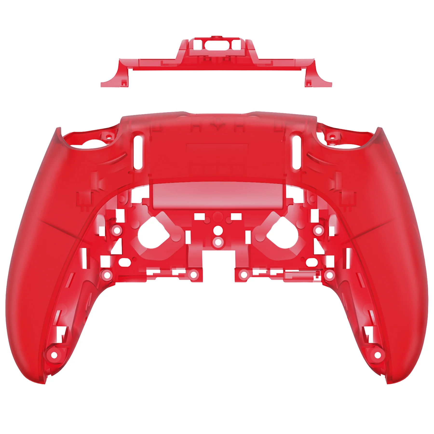 eXtremeRate Replacement Back Housing Bottom Shell Compatible with PS5 Edge Controller - Clear Red - Image 5